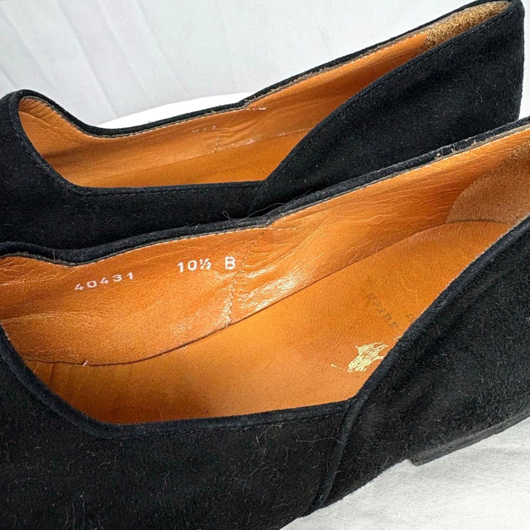 Ralph Lauren Ralph Lauren Black Suede Smoking Loafers Gold Metal Crest Womens 10.5 Size US 11 / IT 41 - 7 Thumbnail