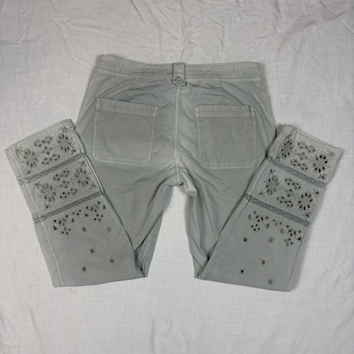 Anthropologie Anthropologie the wanderer floral sage green pants Size 27" / US 4 / IT 40 - 2 Thumbnail