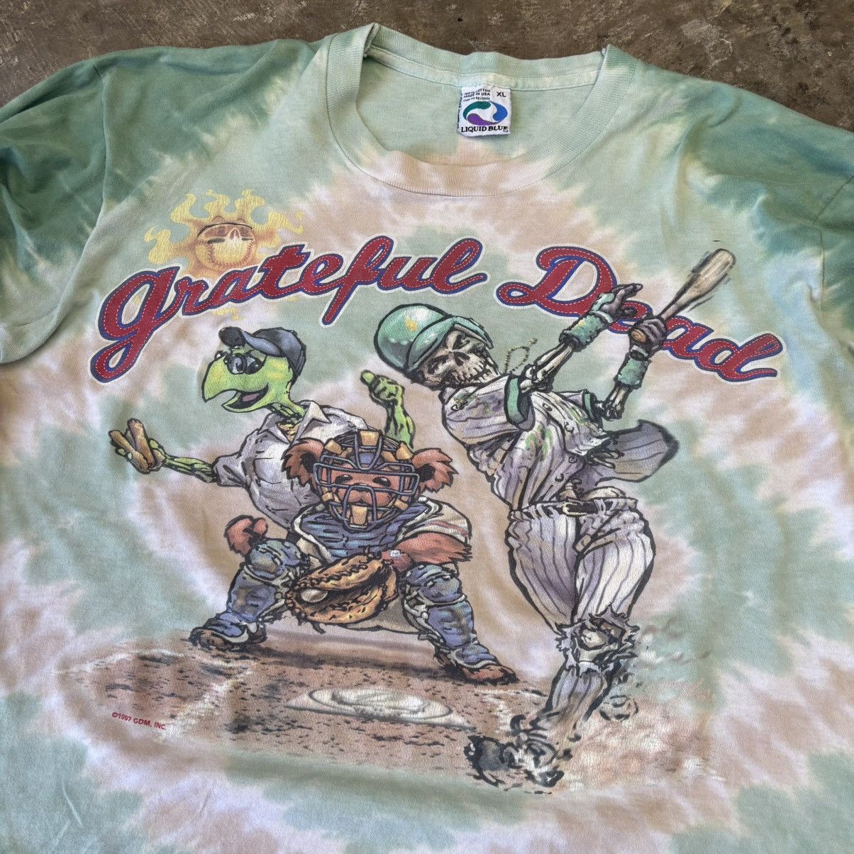 Vintage 90s Grateful Dead “Steal Your Base” L/S Tie Dye Tour Shirt Size US XL / EU 56 / 4 - 2 Thumbnail