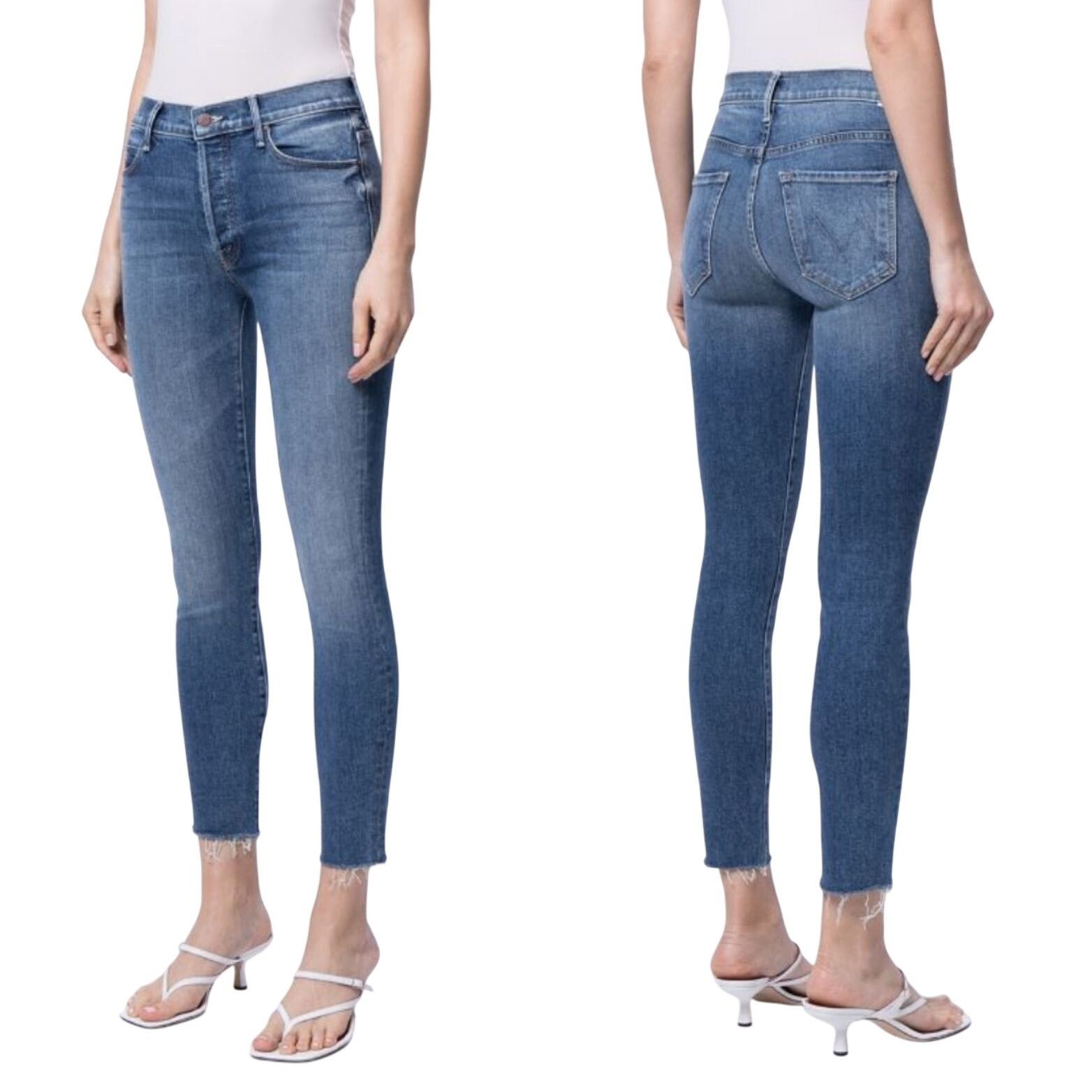MOTHER Mother The Stunner Ankle Step Fray Jeans Medium Wash Size 29 Size 29" - 2 Thumbnail