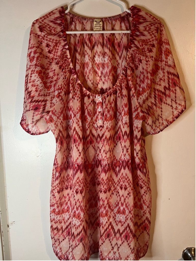 Faded Glory Women's Faded Glory Blouse Size 3X Pink Red Size 3XL / US 20-22 - 1 Thumbnail