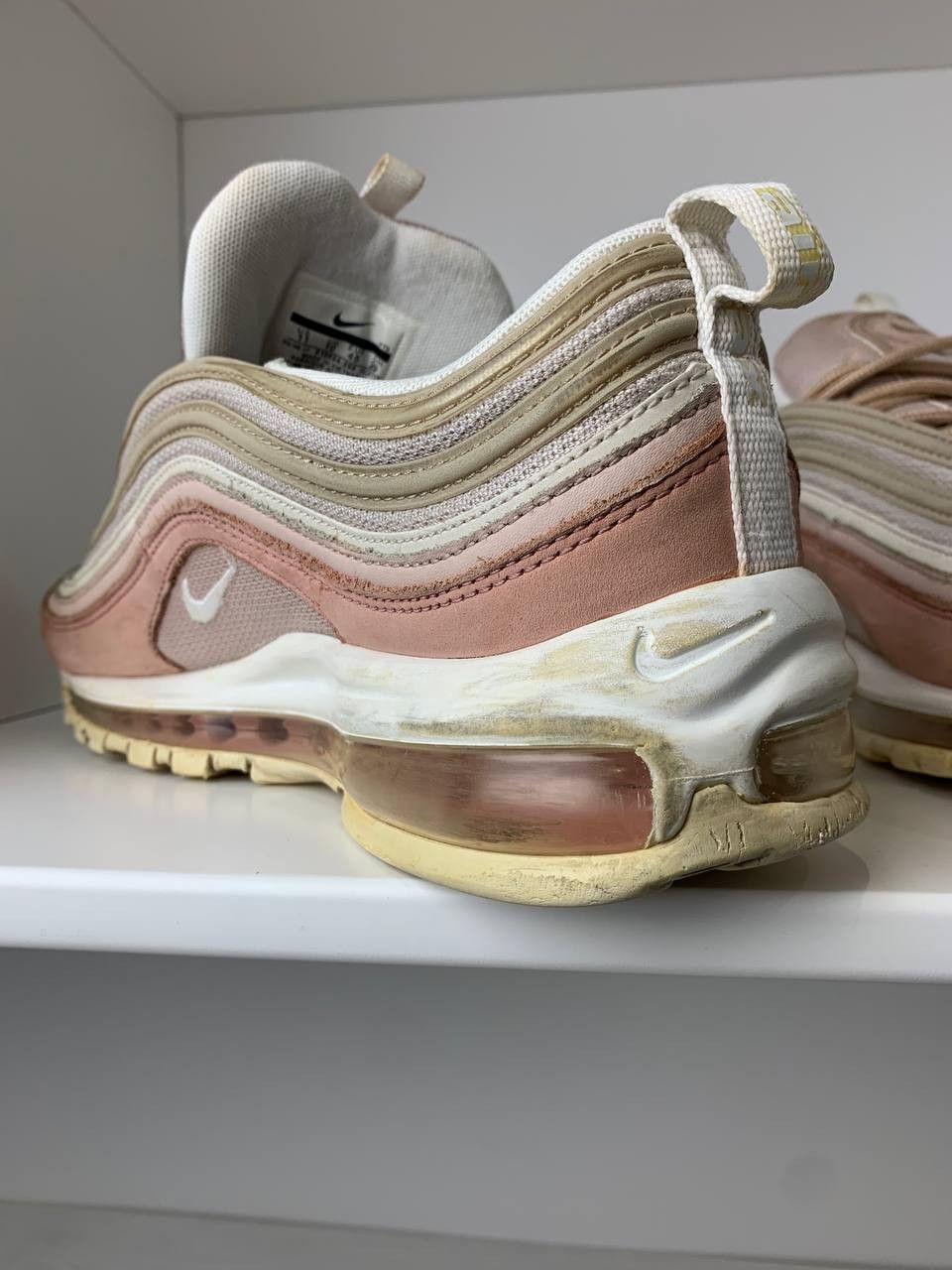 Nike Nike Air Max 97 Sneakers Premium Particle Beige Rush Pink Size US 11.5 / EU 44-45 - 4 Thumbnail