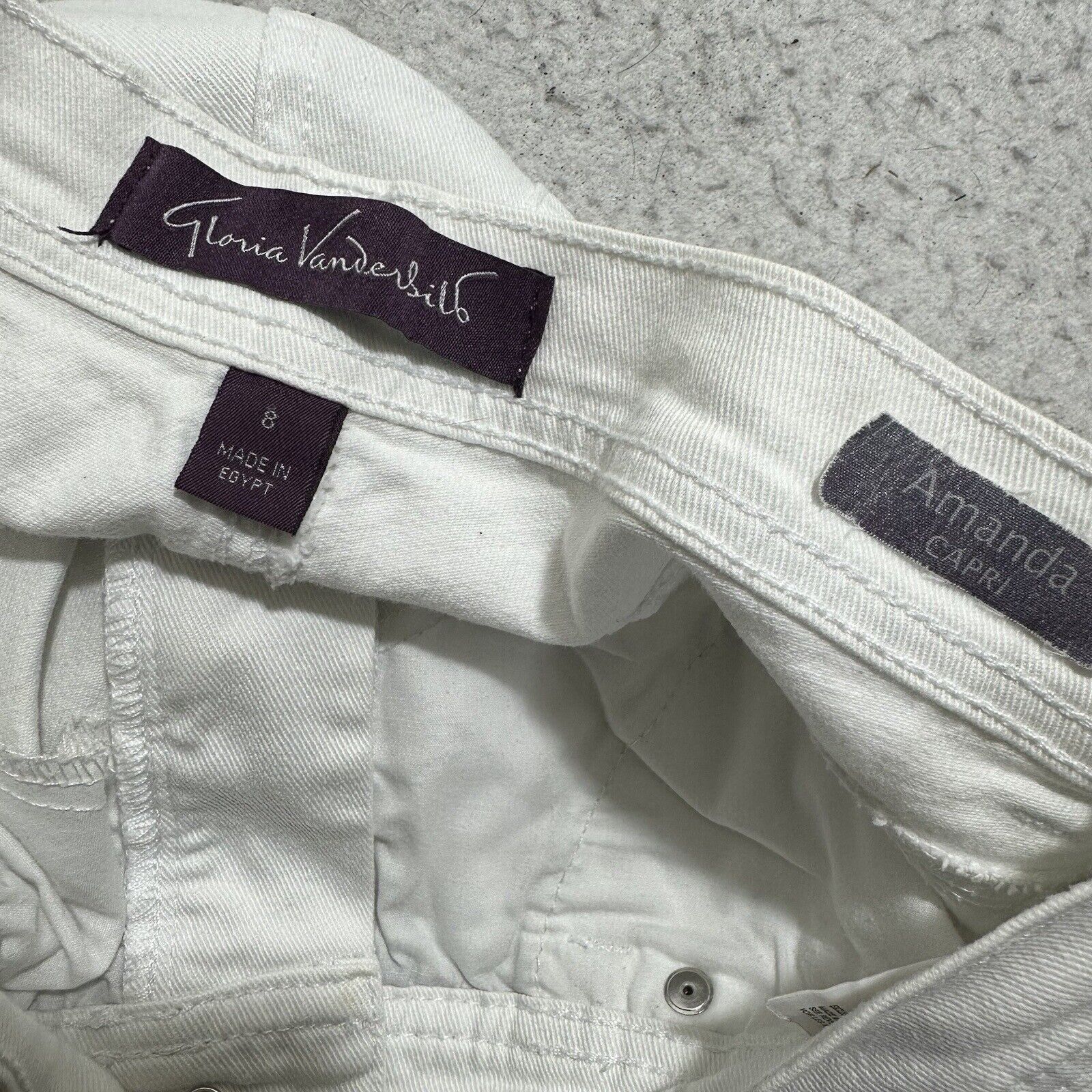 Gloria Vanderbilt Gloria Vanderbilt 8 Amanda Capri Missy White Straight Jeans Size 30" / US 8 / IT 44 - 4 Thumbnail