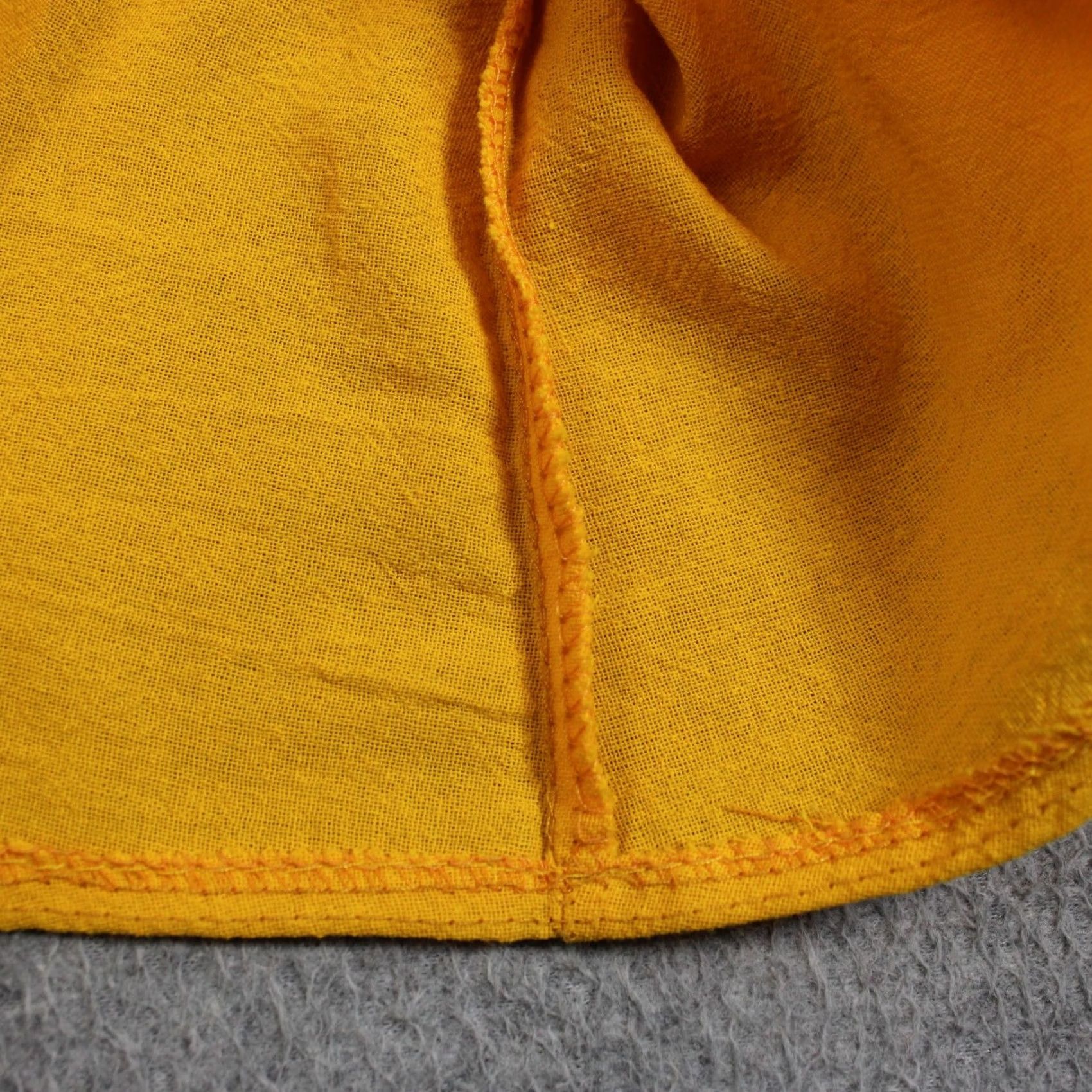 Vintage Mexican Embroidered Shirt Women S Yellow Floral Boho Cotton Festival Artsy Tunic V-neck Short Sleeve Womens Mens Size S / US 4 / IT 40 - 4 Thumbnail