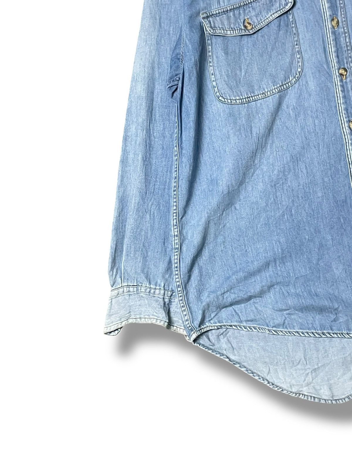 Japanese Brand × Vintage Monsieur Missa Sport Brand Denim Butoon Up Shirt (83) Size US L / EU 52-54 / 3 - 3 Thumbnail