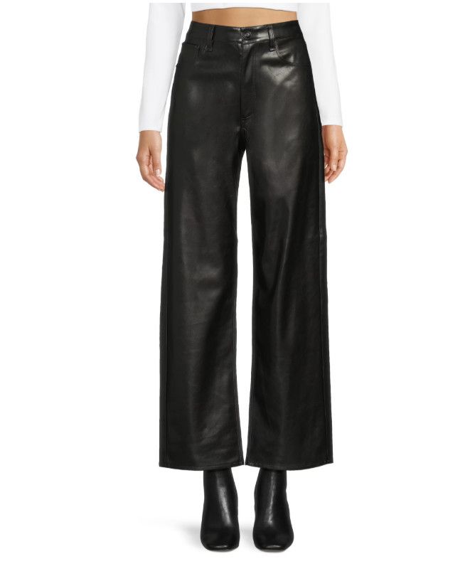 Rag & Bone Rag & Bone Maeve Flat Front Faux-Leather Pants Black ( 26 ) Size 26" / US 2 / IT 38 - 1 Thumbnail