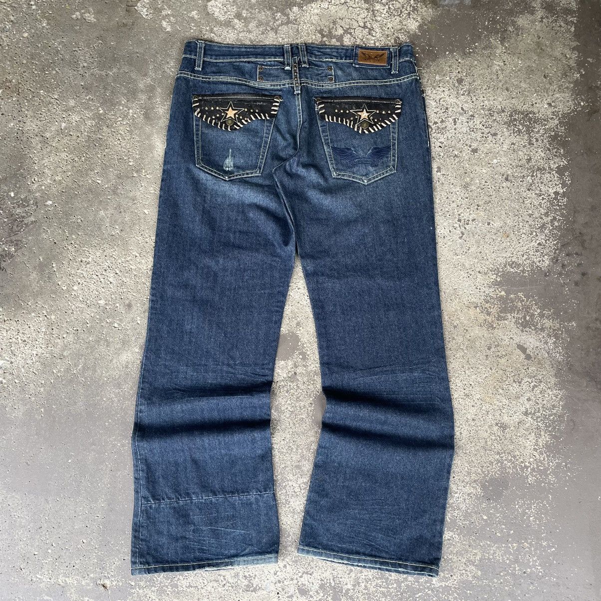 Vintage BAGGY VINTAGE Y2K EMBROIDERED ROBINS JEANS | Grailed