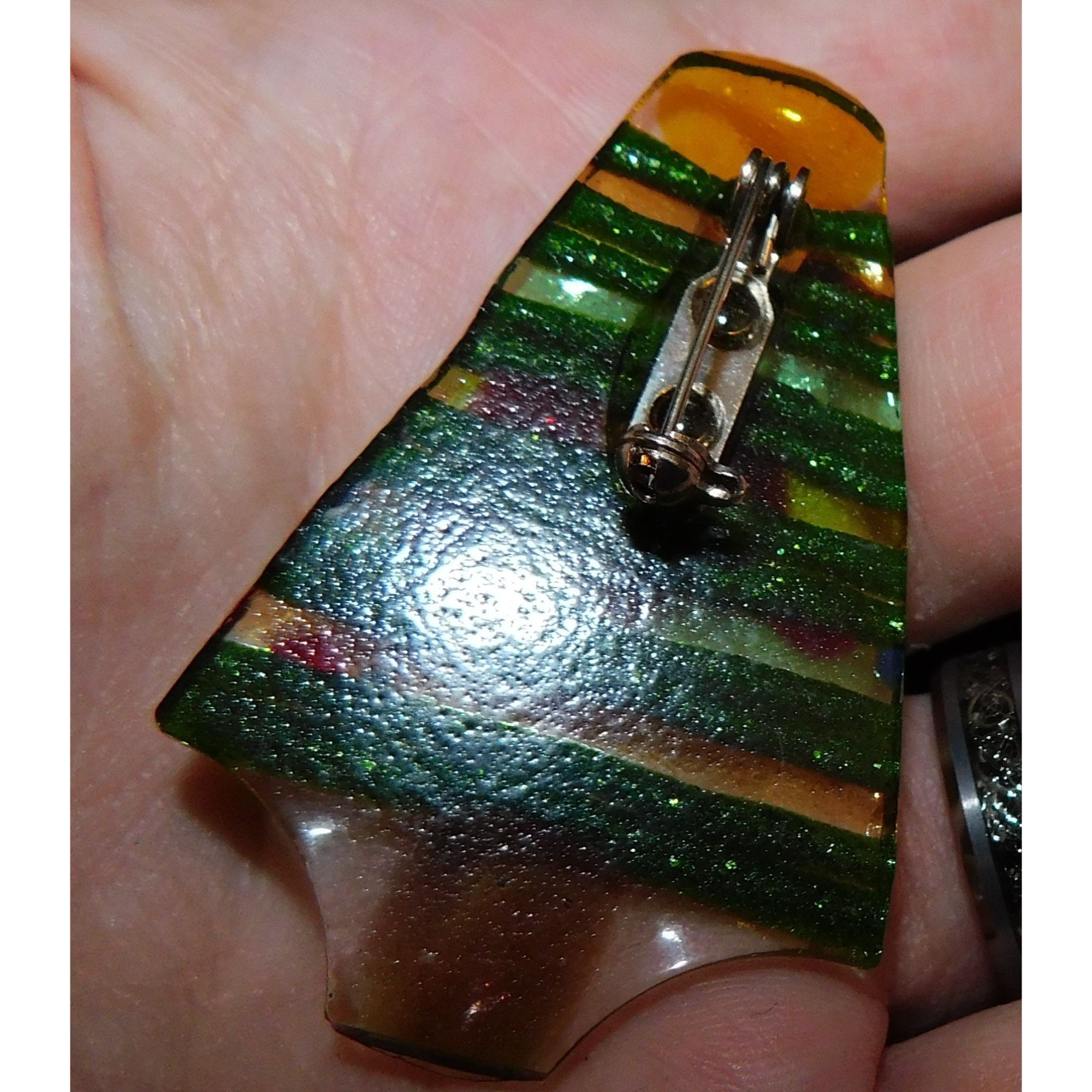 Handmade Unique Handmade Glass Christmas Tree Brooch Size ONE SIZE - 3 Thumbnail