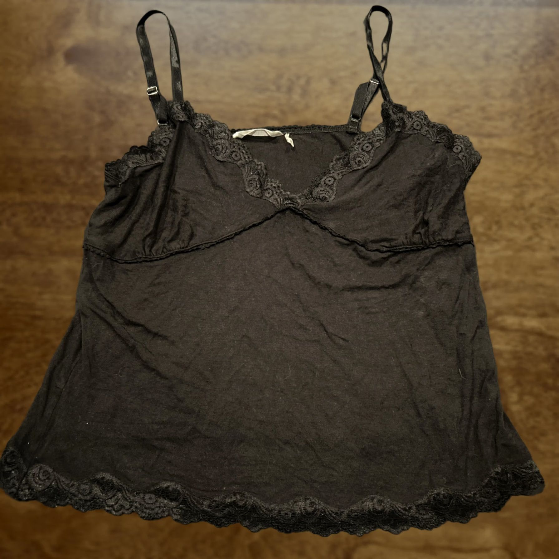 Vintage Daisy Fuentes Camisole Tank Lace Black L Sleeveless V Neck Women’s Size L / US 10 / IT 46 - 1 Thumbnail