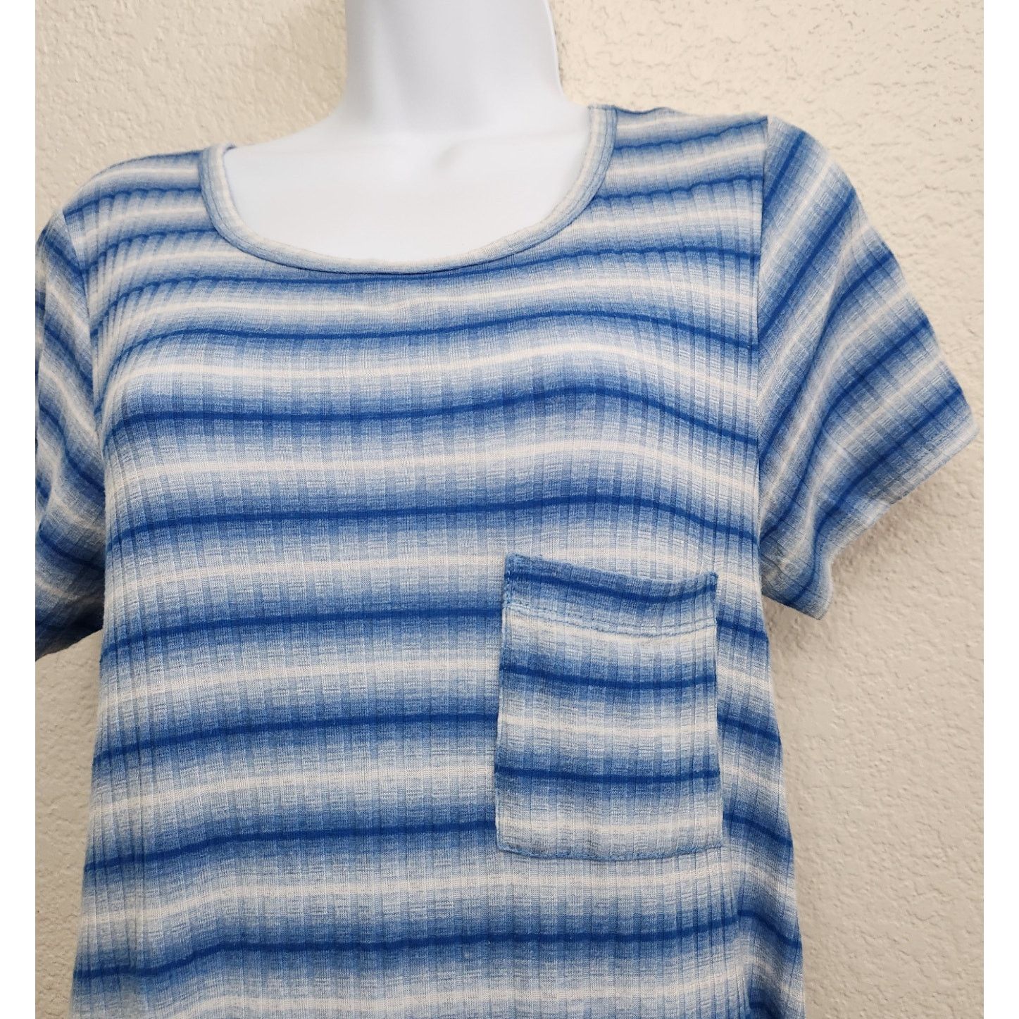Other LulaRoe Blue White Striped Hi Low Shirt Dress Small Flowy Size S / US 4 / IT 40 - 3 Thumbnail