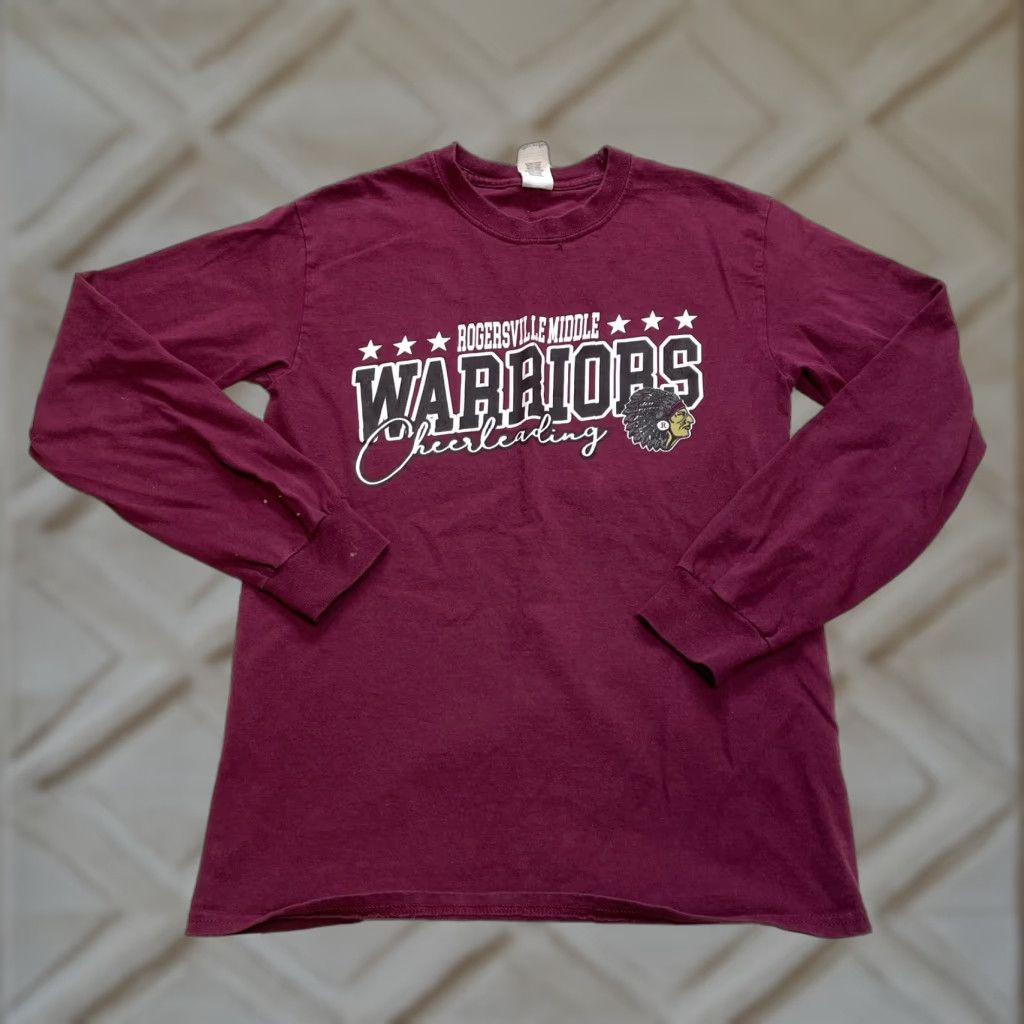 Gildan Gildan Shirt Womens Small Dark Red Long Sleeve Rogersville Warriors Cheerleading Size S / US 4 / IT 40 - 1 Thumbnail