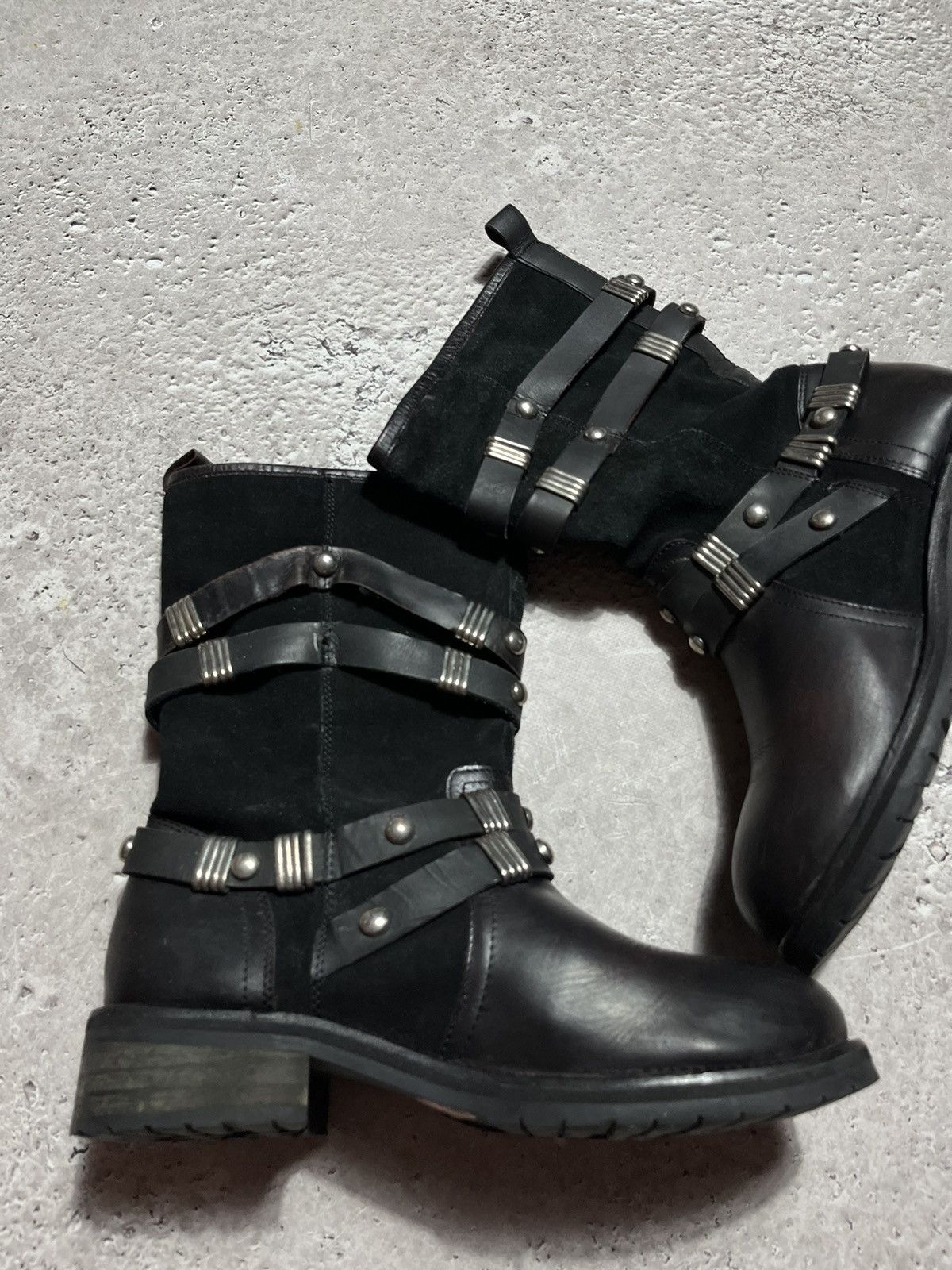 Japanese Brand × Vintage Vintage Woman’s Avant Garde Leather Biker Hi Top Boots Size US 10 / IT 40 - 13 Thumbnail