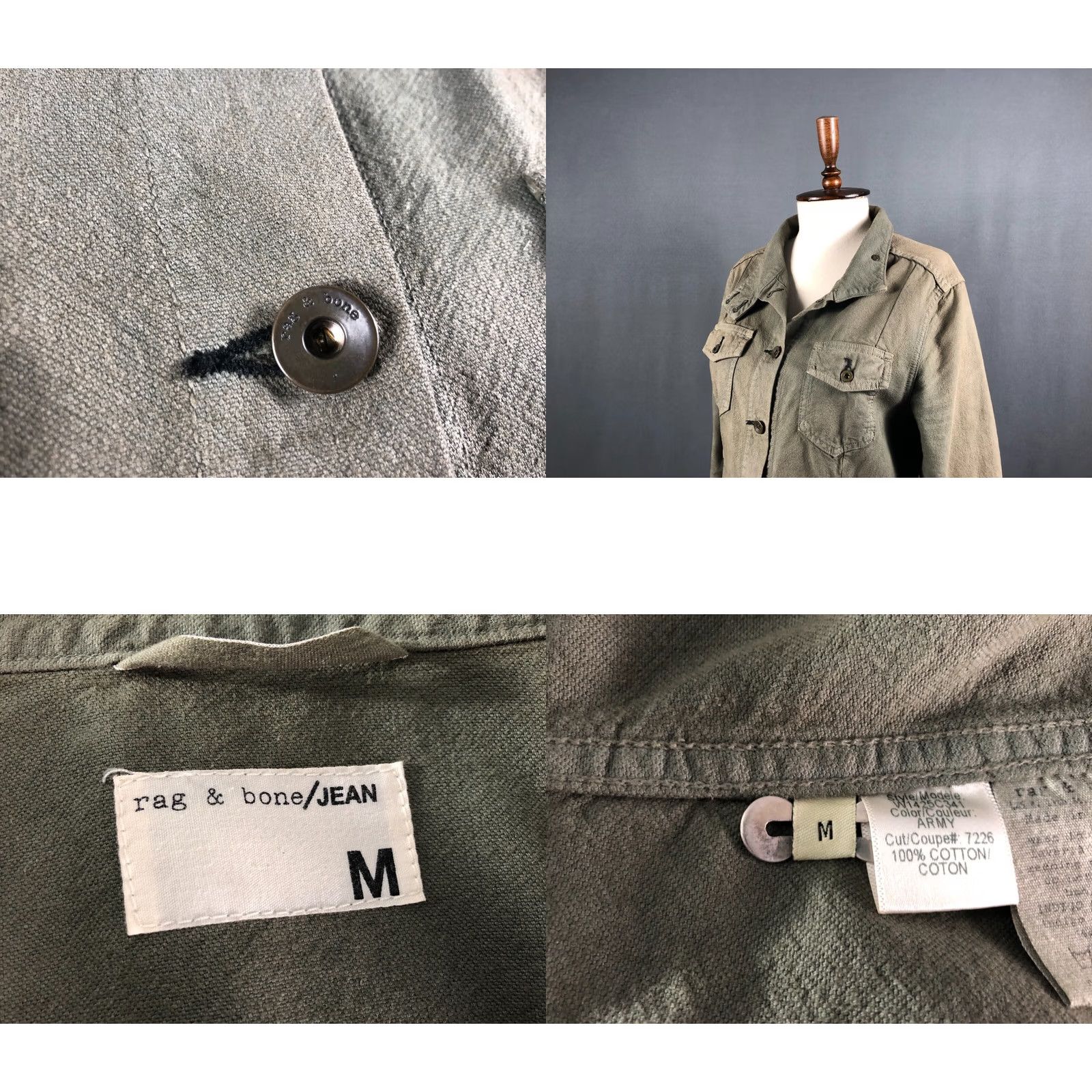 Rag & Bone rag & bone Green Cotton Jacket Women Size M Size M / US 6-8 / IT 42-44 - 8 Thumbnail