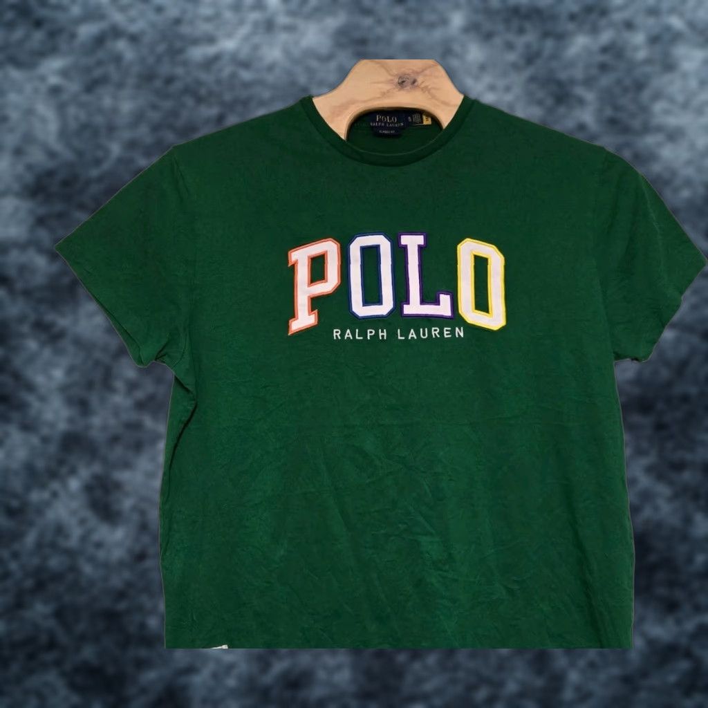 Ralph Lauren Polo Ralph Lauren Green Patch Spellout Classic Fit Tee XL Single Stitch Men T-Shirt Dictionary: Stitch Green, XL, Regular Size Size US XL / EU 56 / 4 - 1 Thumbnail