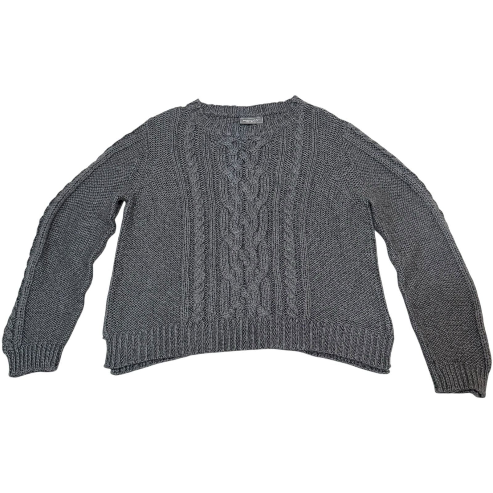 Other Wooden Ships Cable Knit Sweater Long Sleeve Gray Boxy X/S Size S / US 4 / IT 40 - 1 Thumbnail