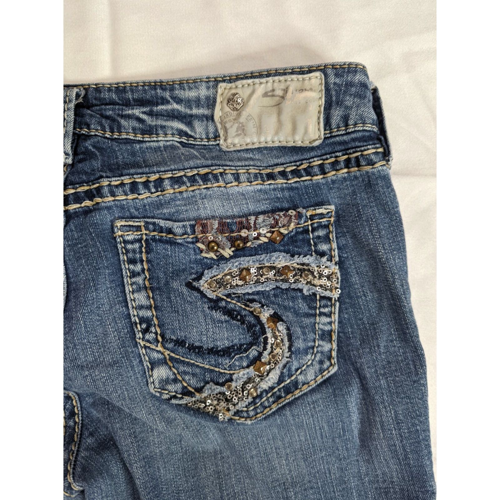 Silver Jeans Co. Silver Jeans Suki Bootcut Jeans Womens 29x33 Blue Denim Stretch Size 29" - 5 Thumbnail