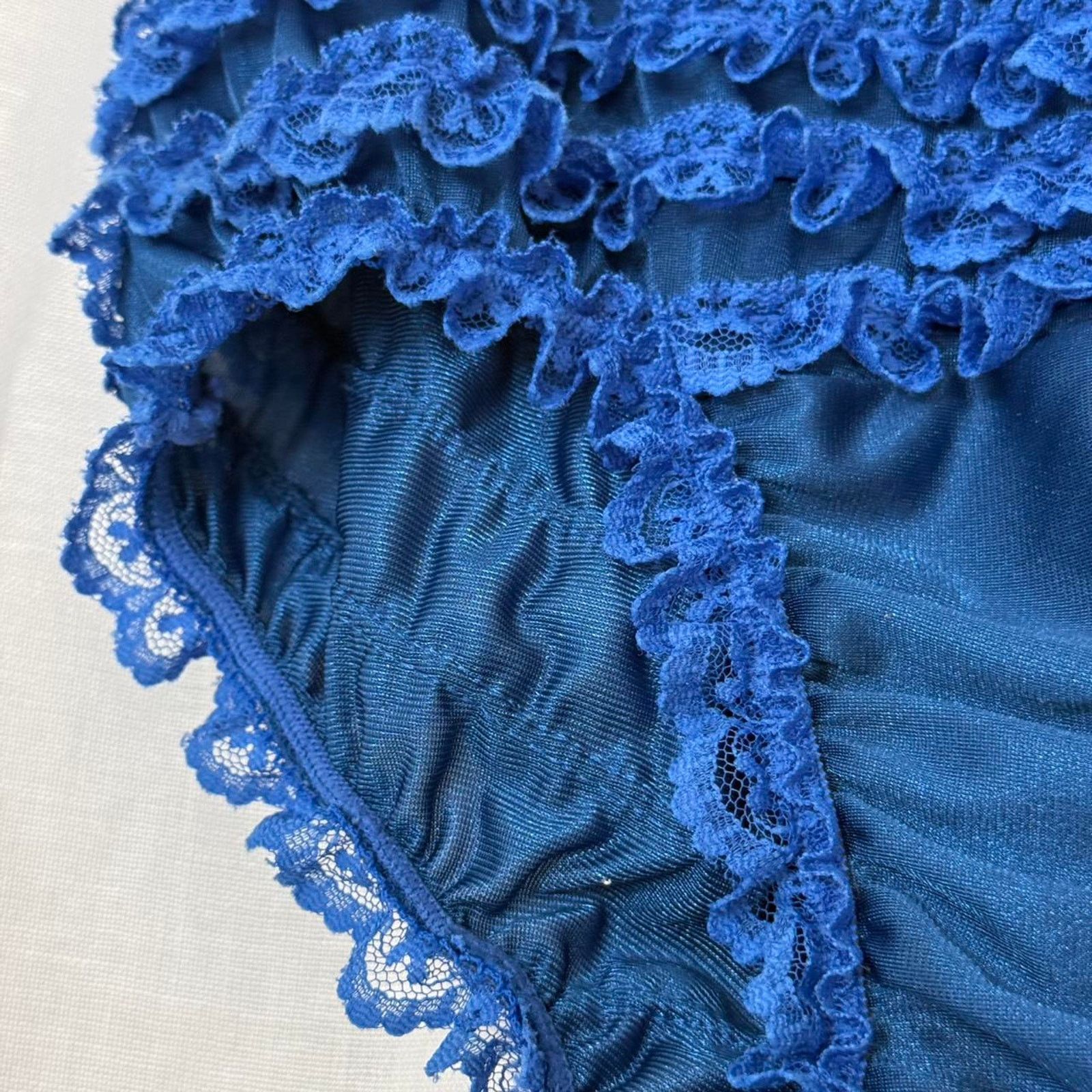 Vintage ✿ vintage 60’s cobalt lace ruffle bloomers ✿ Size 30" / US 8 / IT 44 - 4 Thumbnail