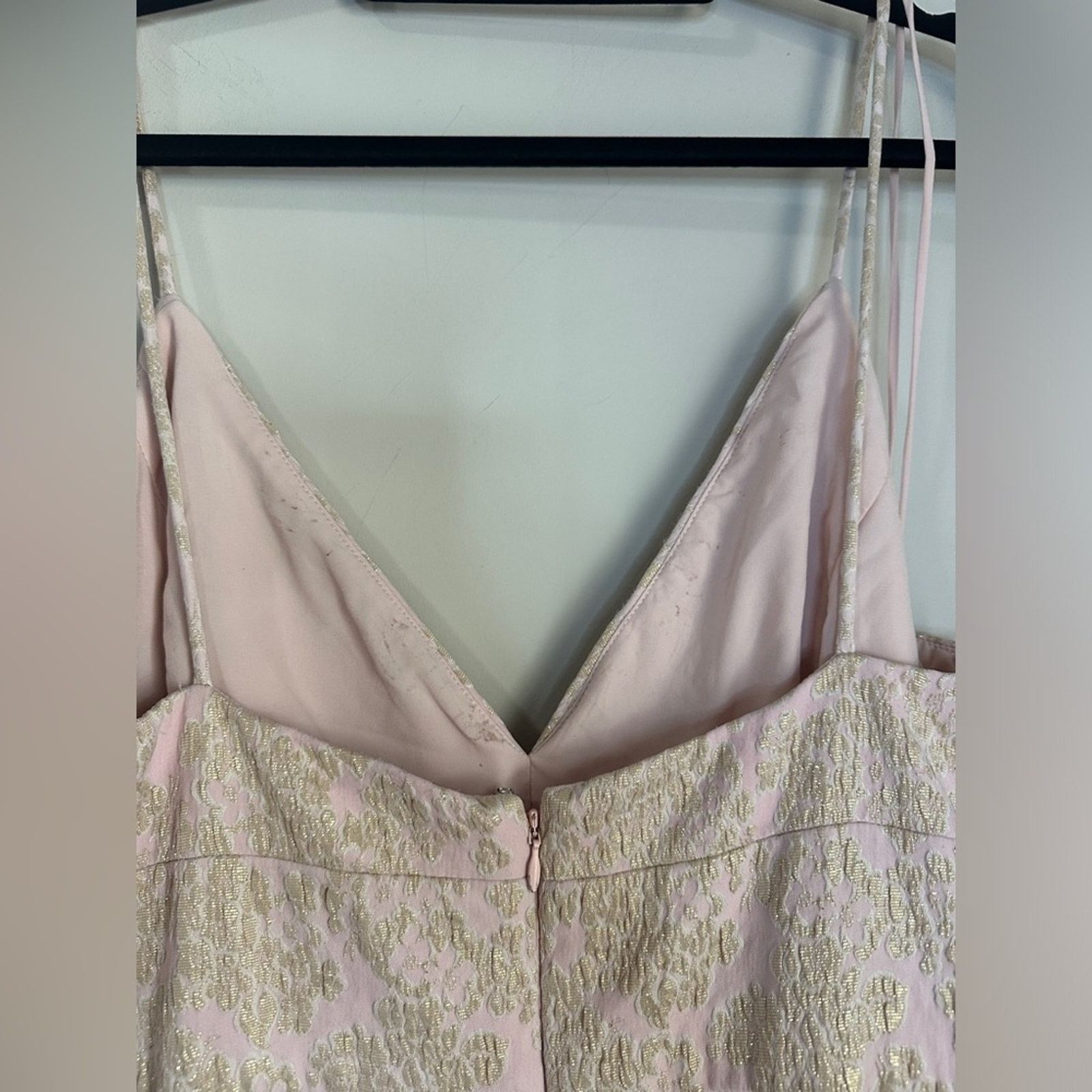 Badgley Mischka Badgley Mischka Size 18 Pink Golden Jacquard Mini Dress Size XXL / US 16-18 / IT 52-54 - 7 Thumbnail