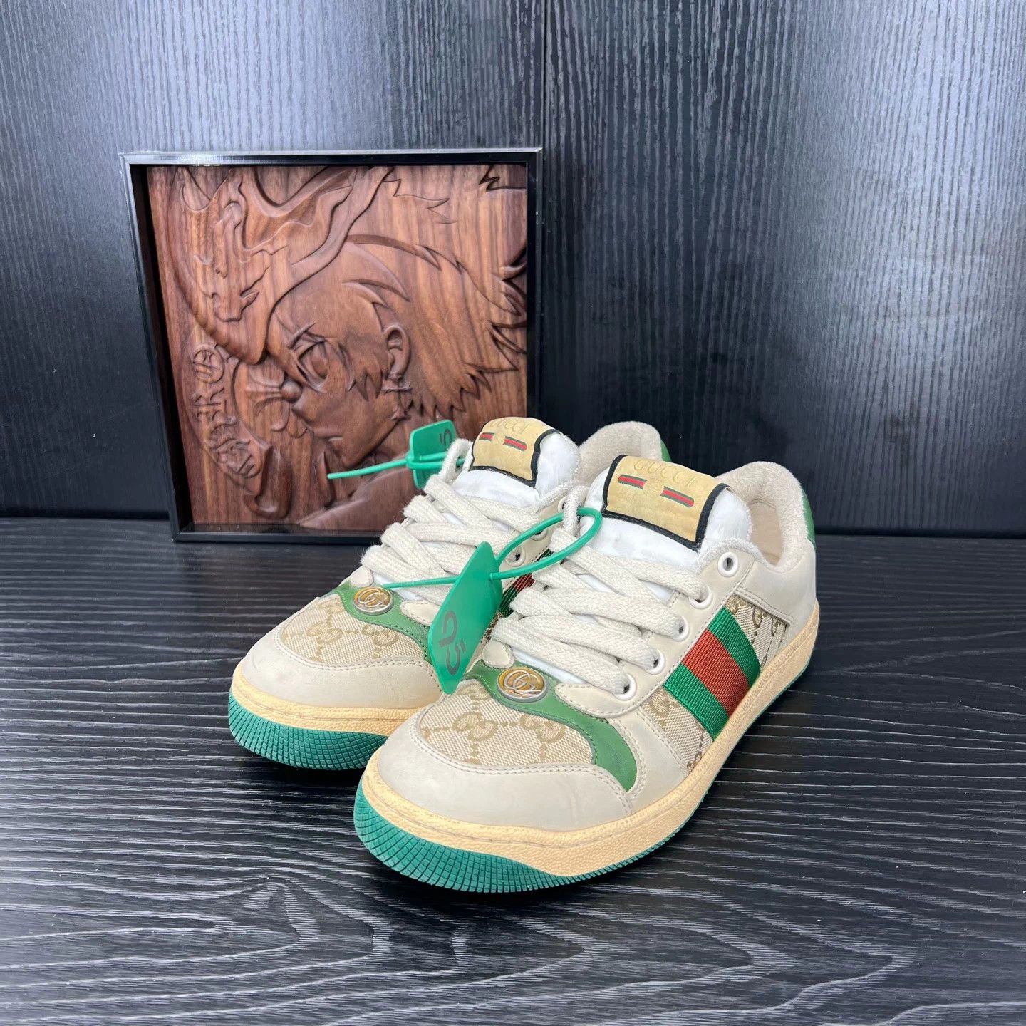 Gucci Gucci distressed sneakers women's gray green 35 Size US 5 / IT 35 - 1 Thumbnail