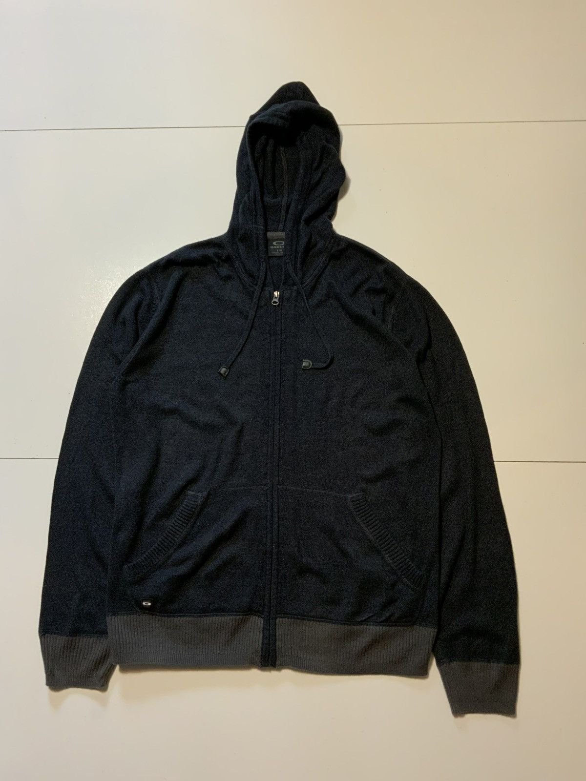 Oakley Oakley Charcoal Grey Knit Full Zip Hooded Sweater Jacket Size US L / EU 52-54 / 3 - 1 Thumbnail