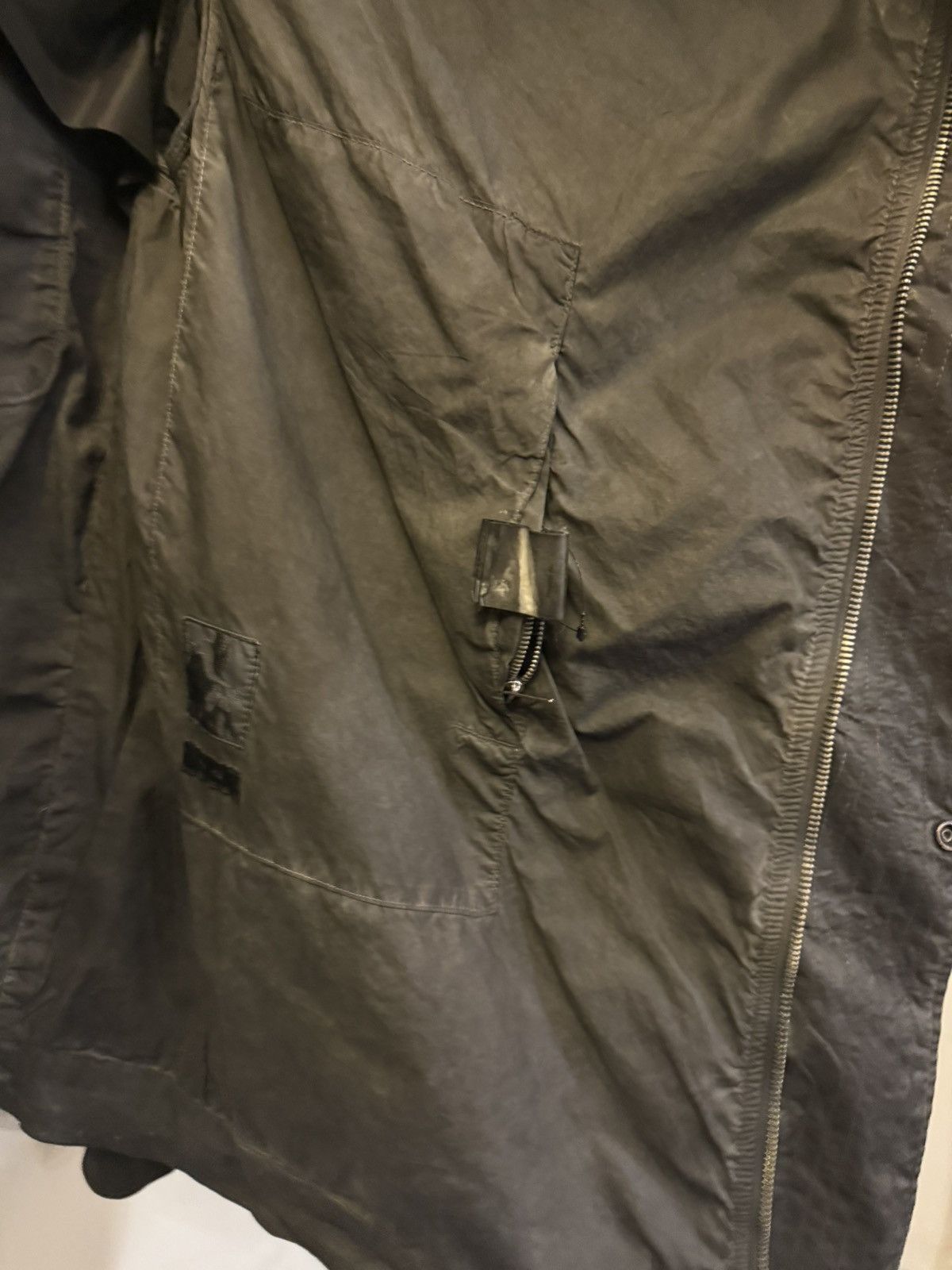 Rick Owens Rick Owens Asymmetric Draped Zip Jacket Black Coated Cotton Size US M / EU 48-50 / 2 - 9 Thumbnail
