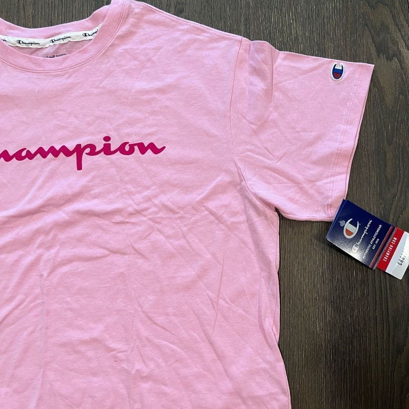 Champion NWT Champion Pink Red Graphic Crop Top - Size 1X Size ONE SIZE - 3 Thumbnail