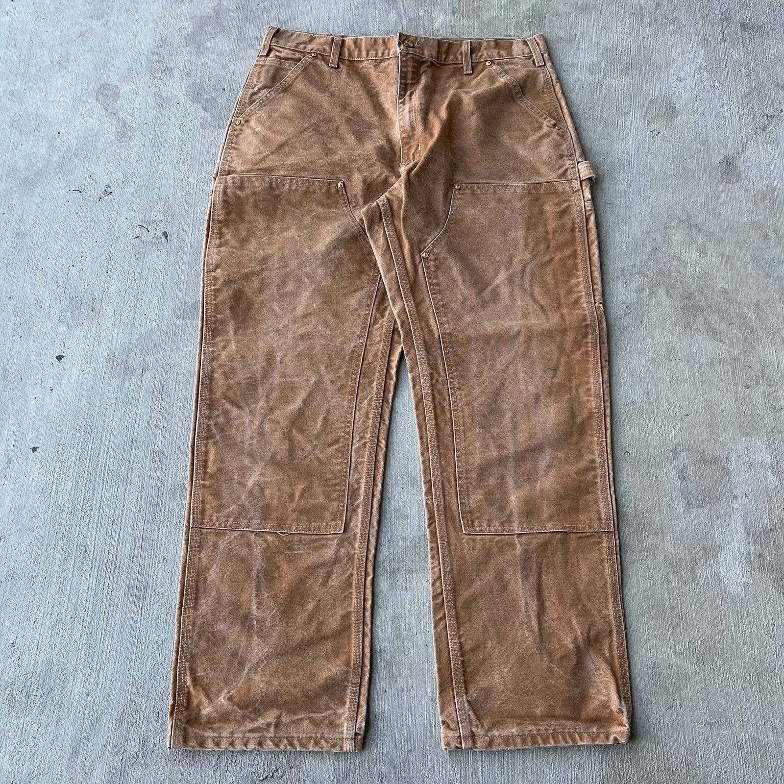 Carhartt × Vintage Vintage Y2K Carhartt brown double knee work carpenter pants Size US 34 / EU 50 - 1 Thumbnail