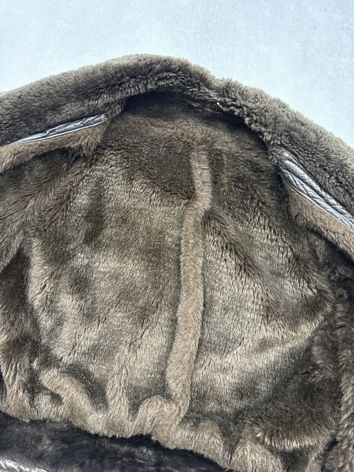 Vintage Vintage Italian Leather Shearling Jacket Aviator Brown Biker Size US M / EU 48-50 / 2 - 13 Thumbnail
