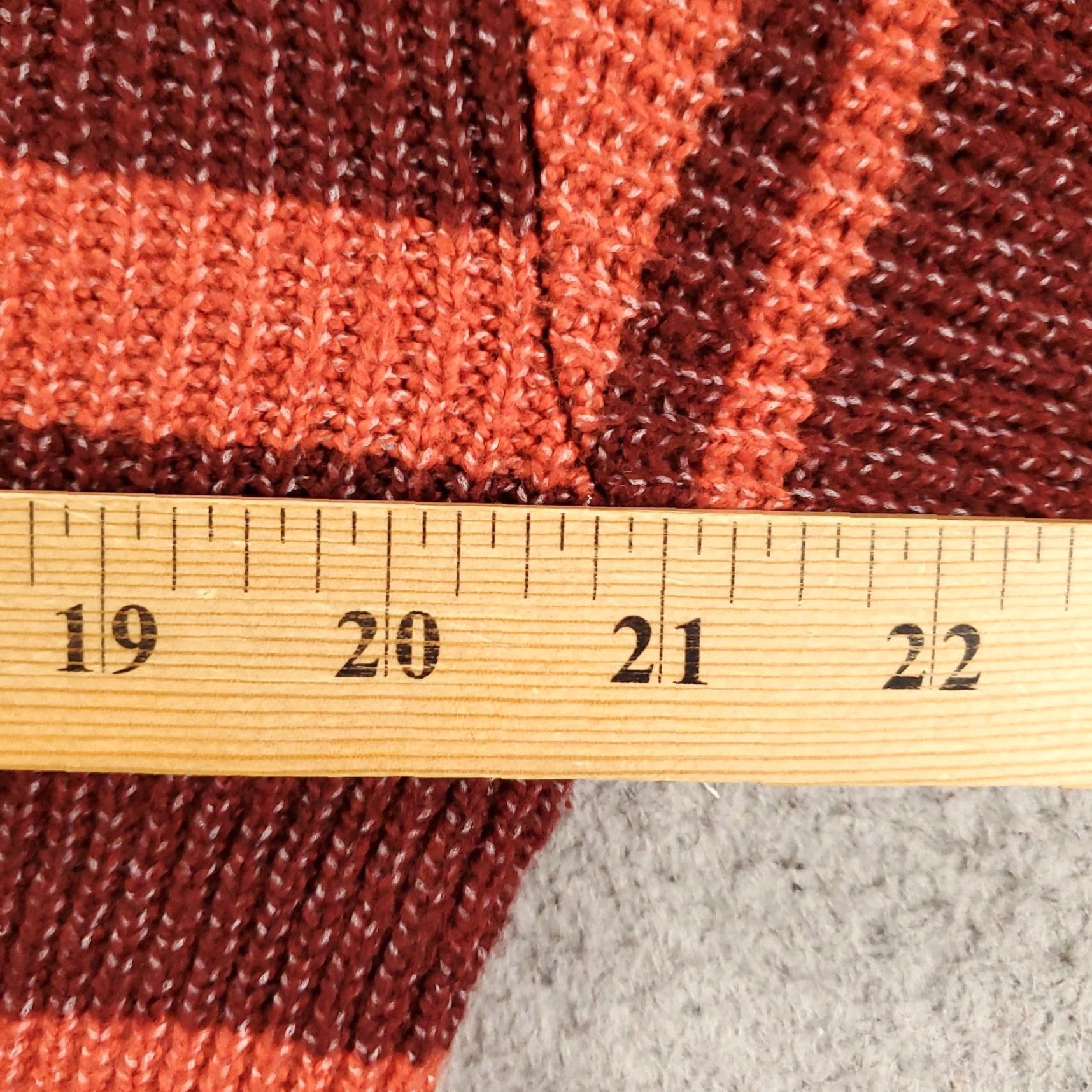 Loft LOFT Sweater Women Large Orange Red Striped Long Sleeve Knit Pullover Size L / US 10 / IT 46 - 4 Thumbnail