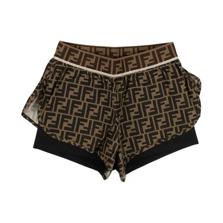 Fendi FENDI Brown Patterned Casual Shorts for Men 0079 Size US 40 / EU 56 - 1 Thumbnail