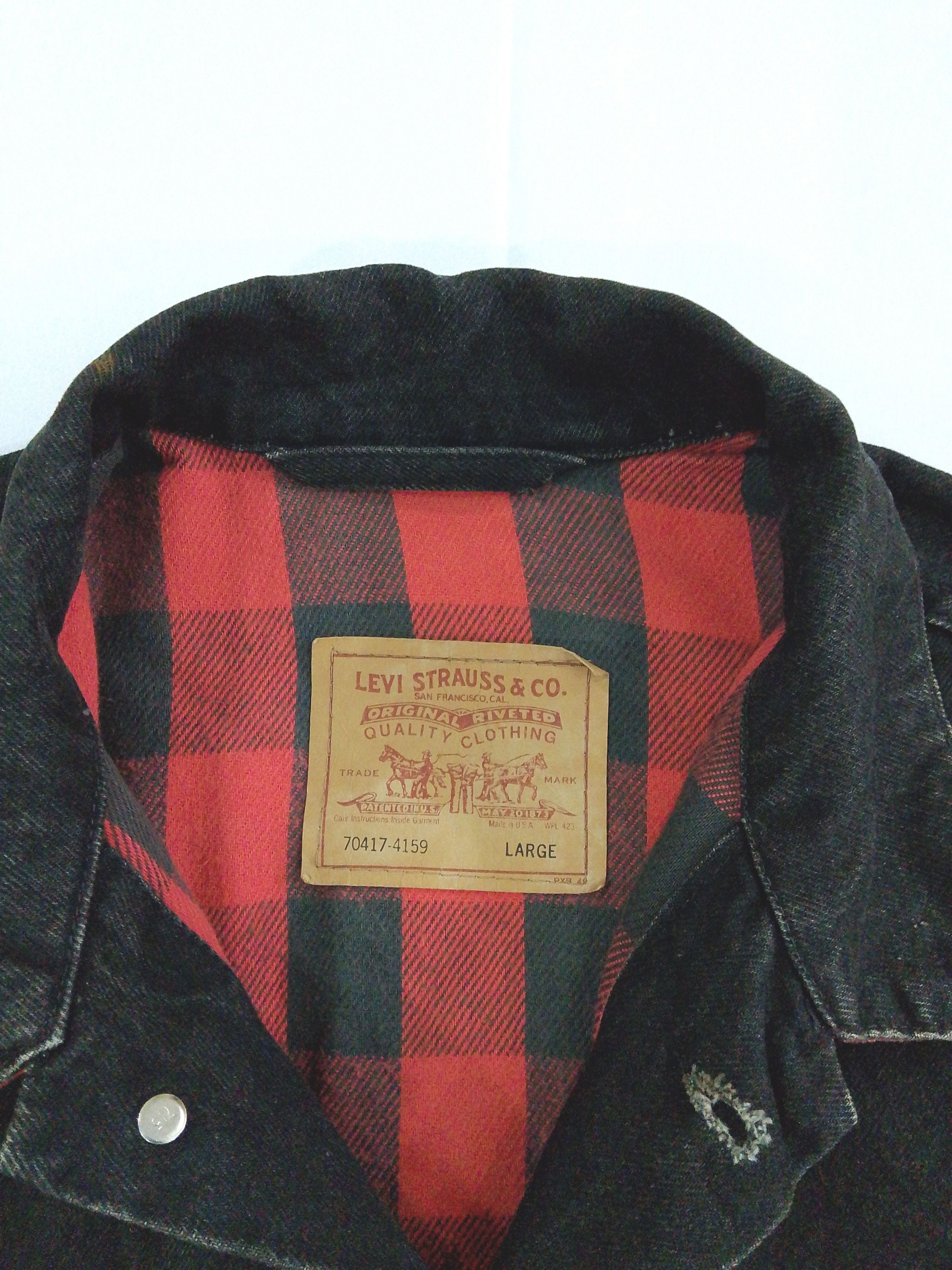 Levi's Vintage Levi’s 70417 Flannel Lined Denim Jacket USA Made Size US L / EU 52-54 / 3 - 5 Thumbnail