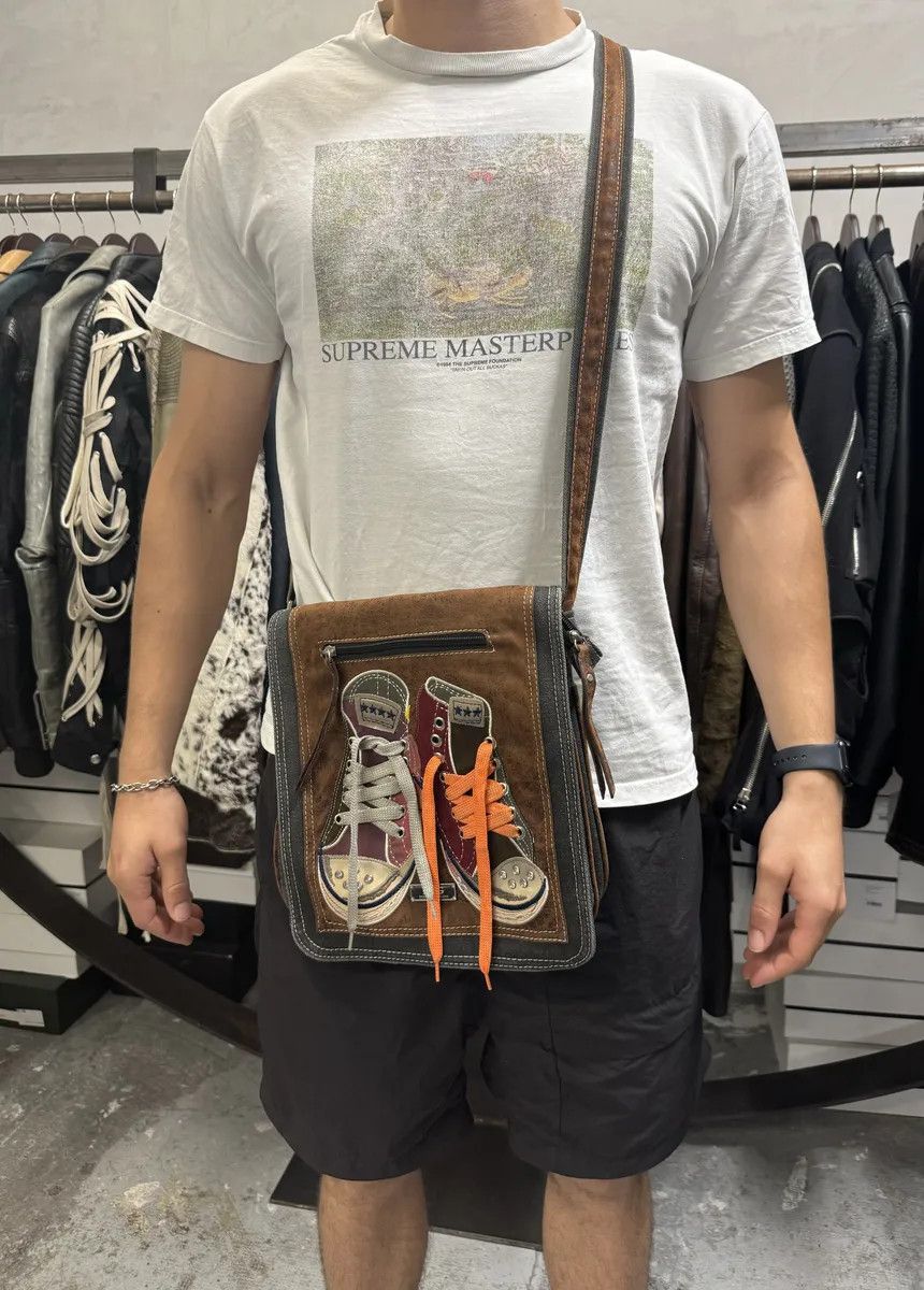 Dolce & Gabbana 2000s Dolce & Gabbana Converse Trompe L’Oeil Leather Shoulder Bag Size ONE SIZE - 3 Thumbnail