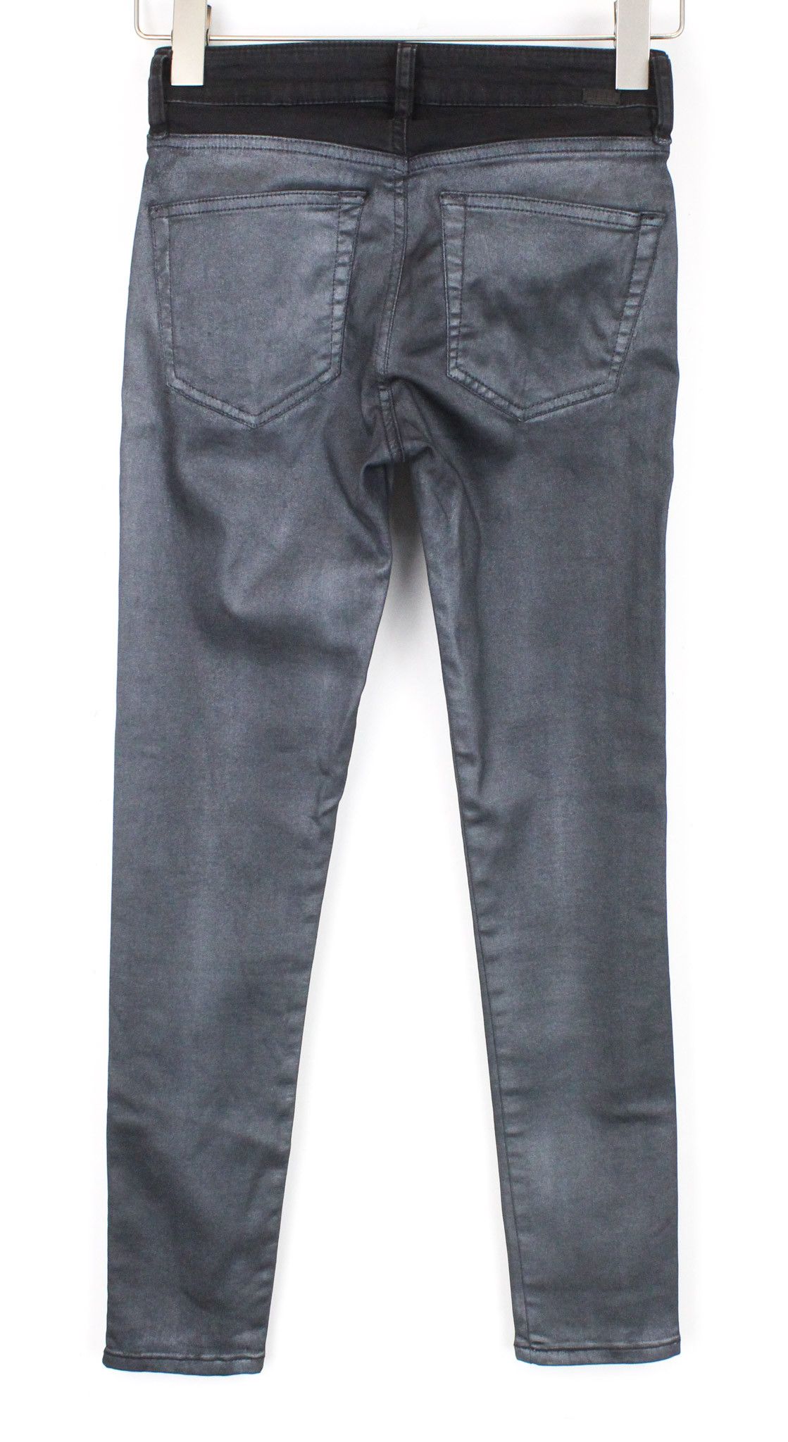 Diesel SLANDY-ZIP 069GF W24/L30 Black Coated Jeans 70293 Size 24" / US 00 / IT 34 - 2 Thumbnail