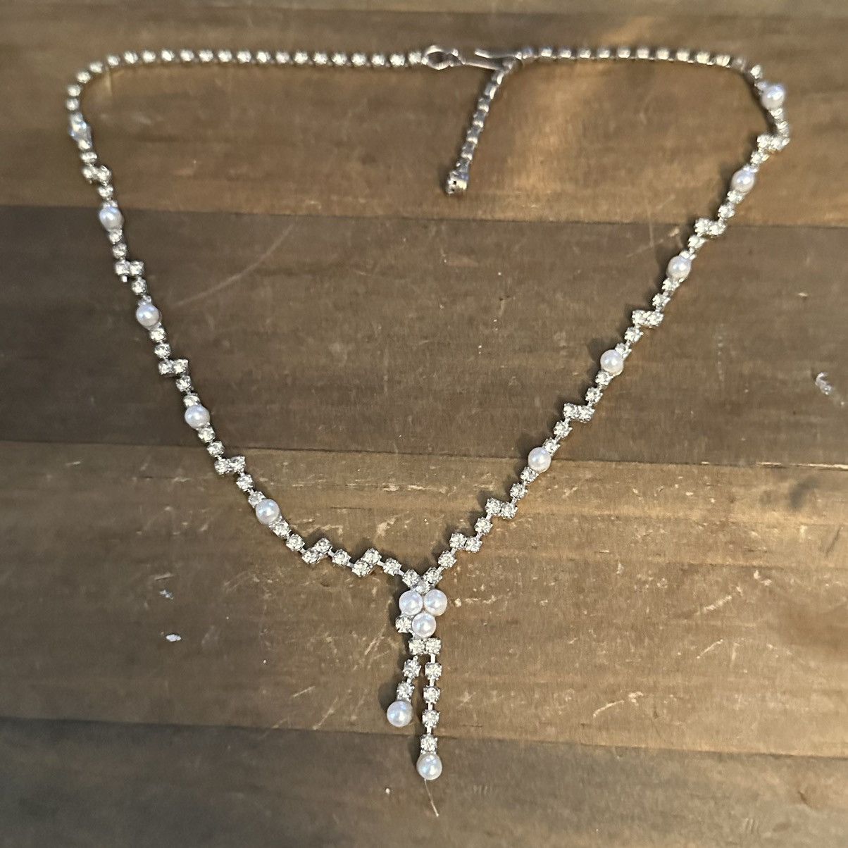 Vintage Vintage zig zag tennis necklace with pearls Size ONE SIZE - 2 Thumbnail