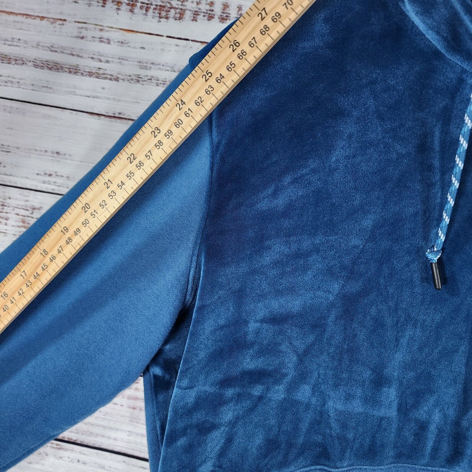 Under Armour UA Mens Journey Hoodie Velour LG Blue Fleece Pullover Rare Size US L / EU 52-54 / 3 - 9 Thumbnail