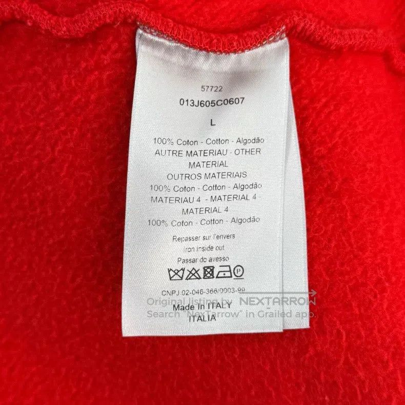 Dior Dior Red classic logo towel material hooded sweatshirt Size US L / EU 52-54 / 3 - 6 Thumbnail