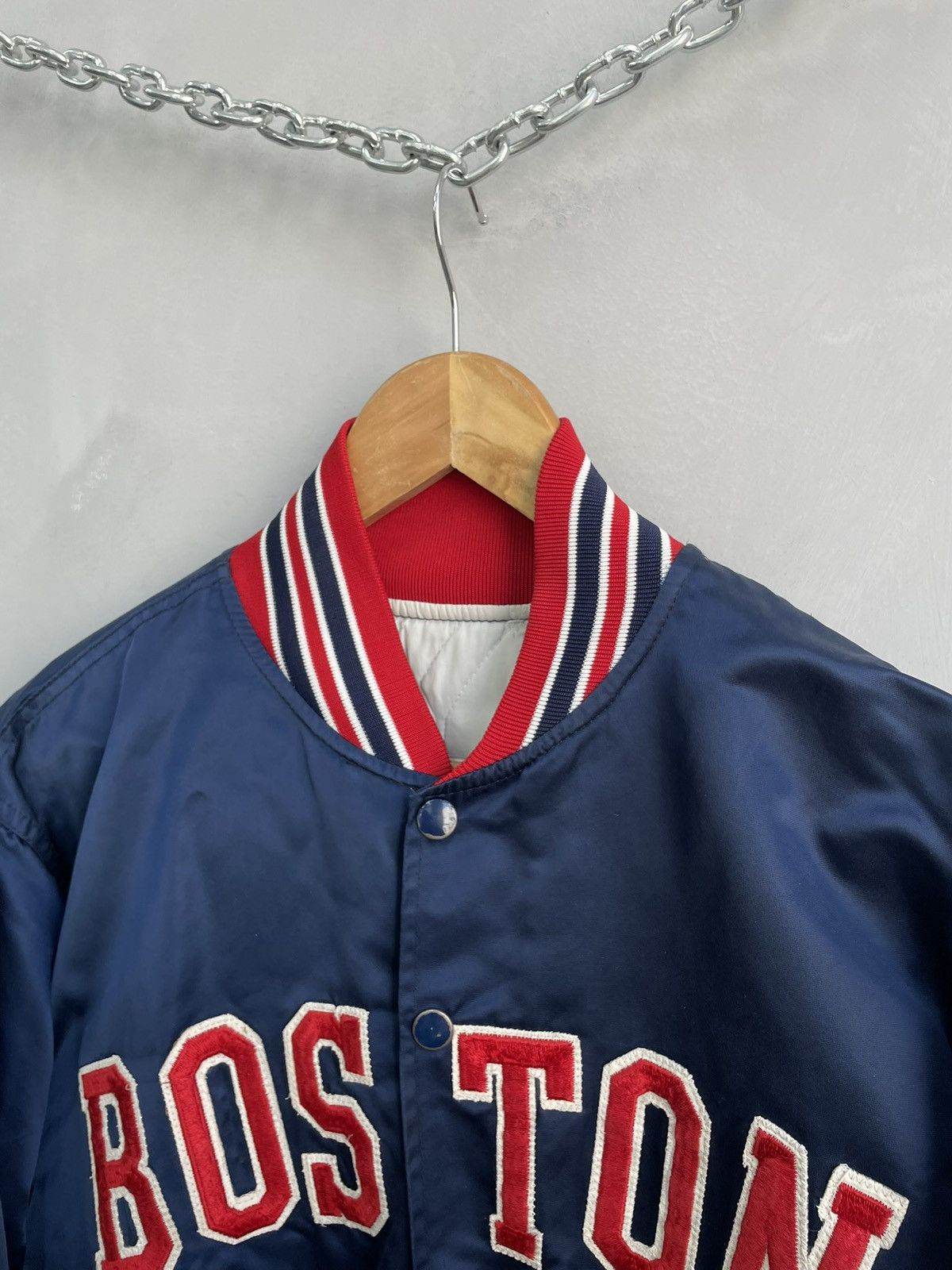 MLB Vintage MLB Red Sox satin bomber jacket starter rare Size US XL / EU 56 / 4 - 7 Thumbnail