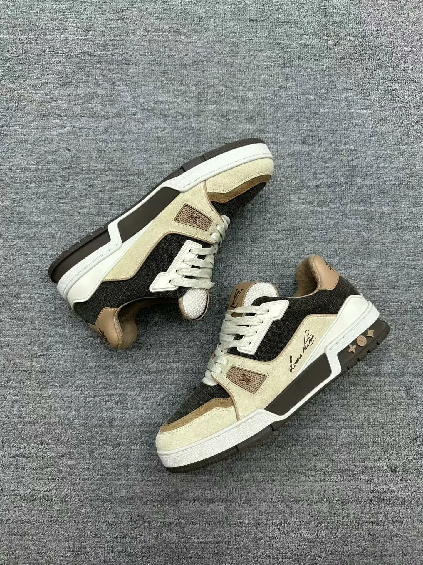 Louis Vuitton lv trainer sneakers with checkered design. Size US 6.5 / EU 39-40 - 1 Thumbnail