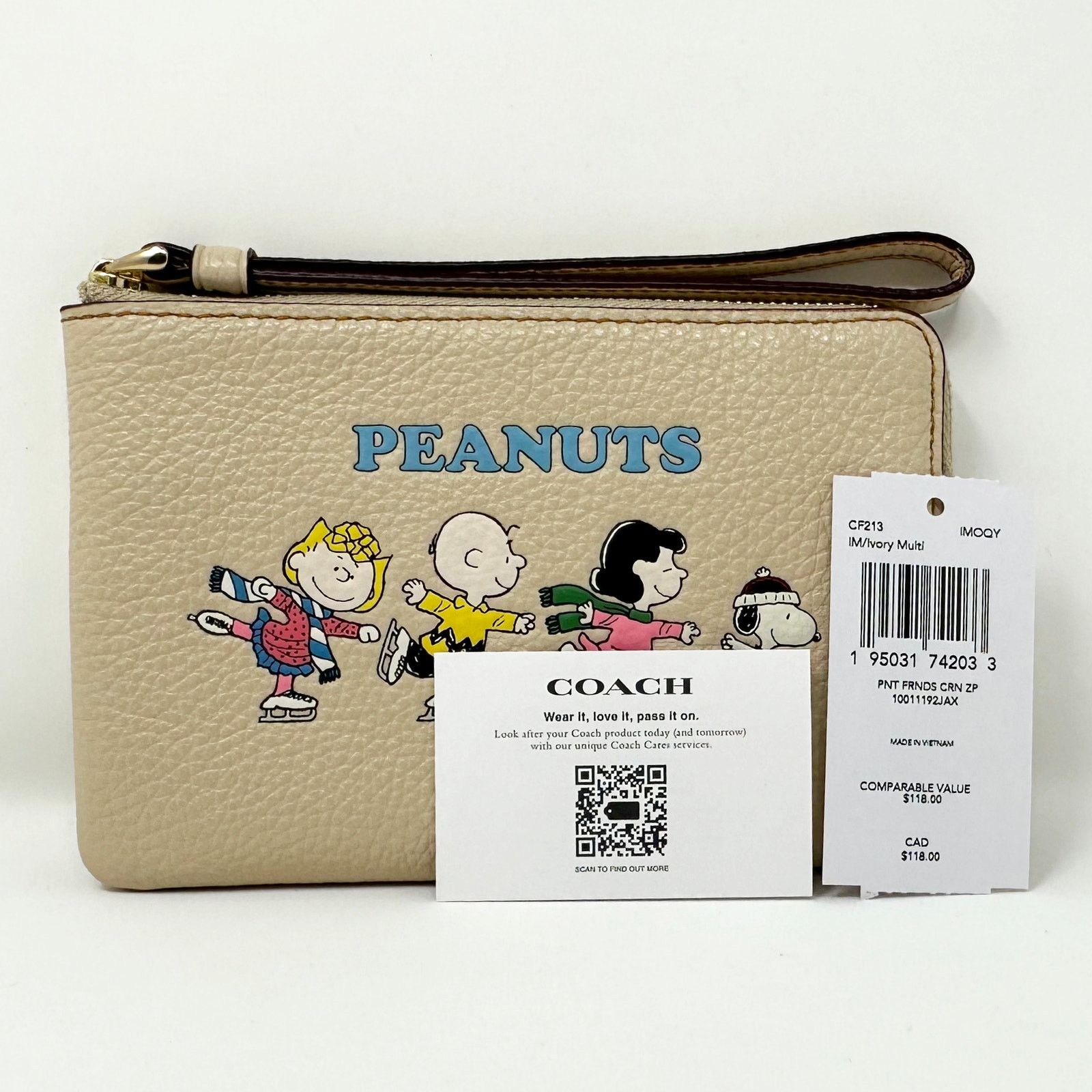 Coach Coach X Peanuts Corner Zip Wristlet Snoopy & Friends CF213 Size ONE SIZE - 2 Thumbnail