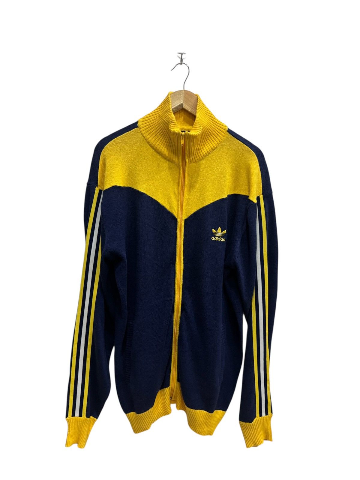 Adidas Vintage Adidas Trefoil Raglan Blue Yellow Size US XL / EU 56 / 4 - 1 Thumbnail