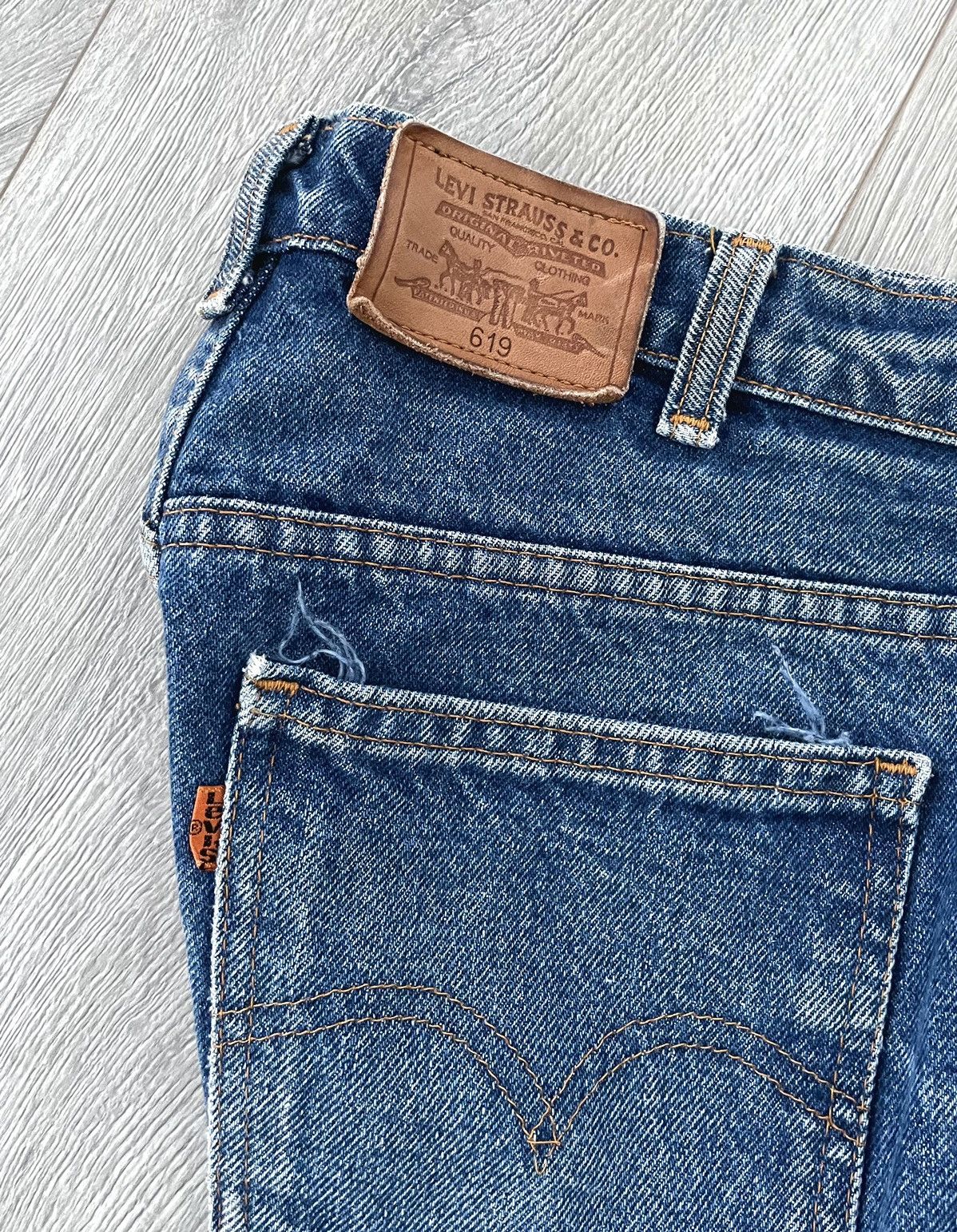 Levi's × Levi's Vintage Clothing × Vintage 🍊 Vintage 80s Levis 619 Orange Tab Light Wash Jeans Straight Size US 32 / EU 48 - 4 Thumbnail