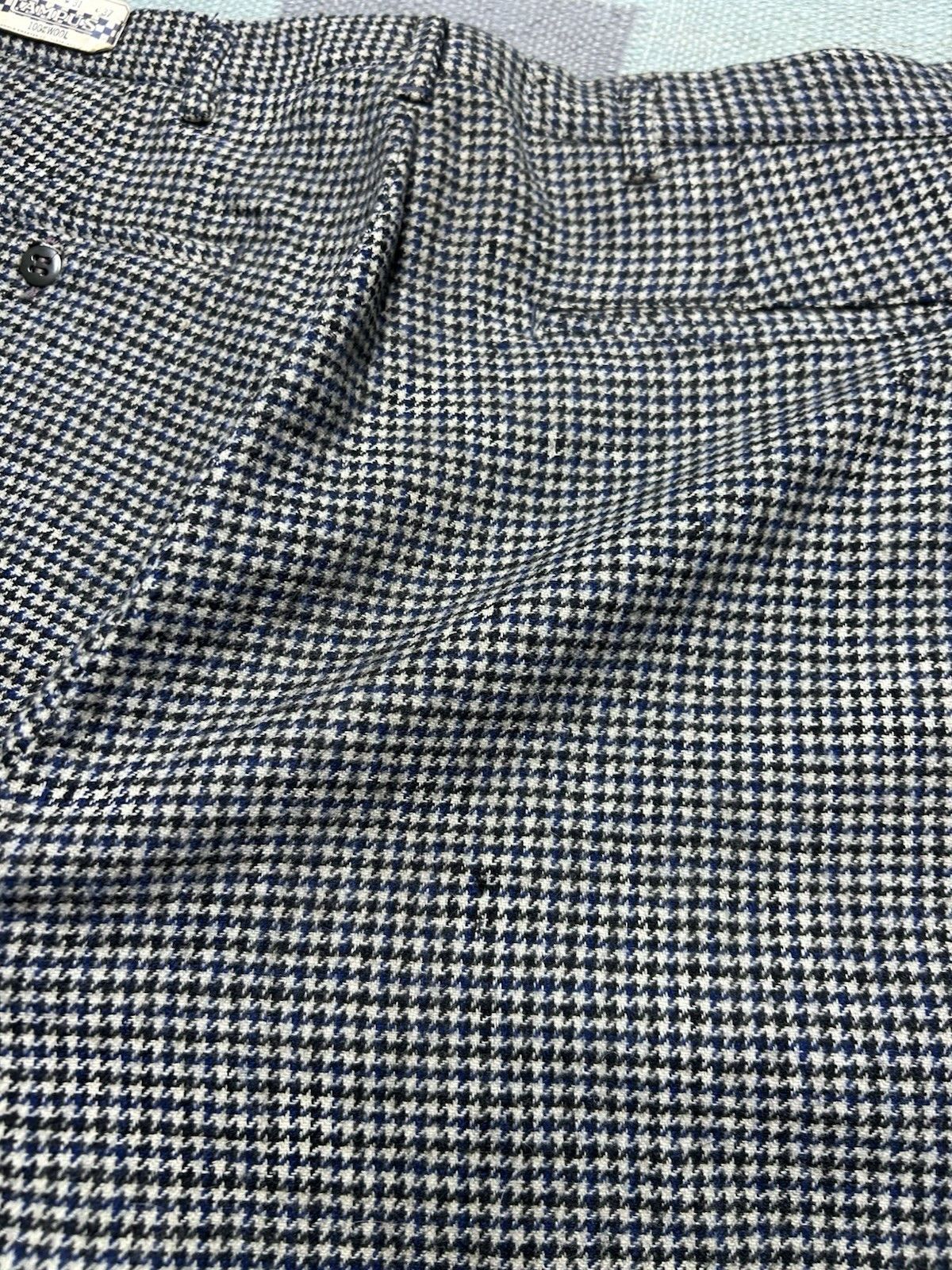 Vintage 1940s drop loop slacks wool pants Campus houndstooth FLAW 29 Size US 29 - 18 Thumbnail