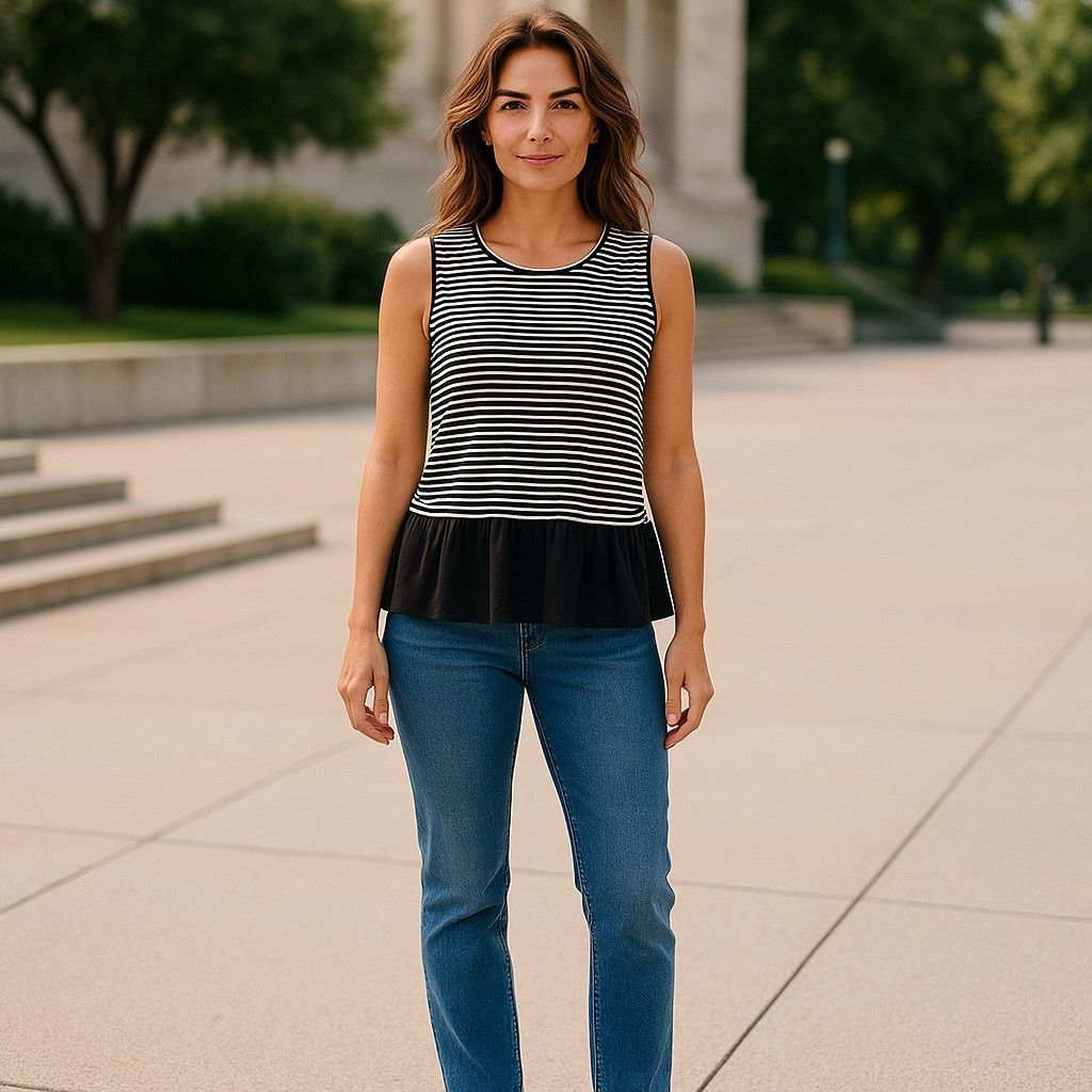 J.Crew J. Crew Black and White Striped Tank Top Size M / US 6-8 / IT 42-44 - 1 Thumbnail