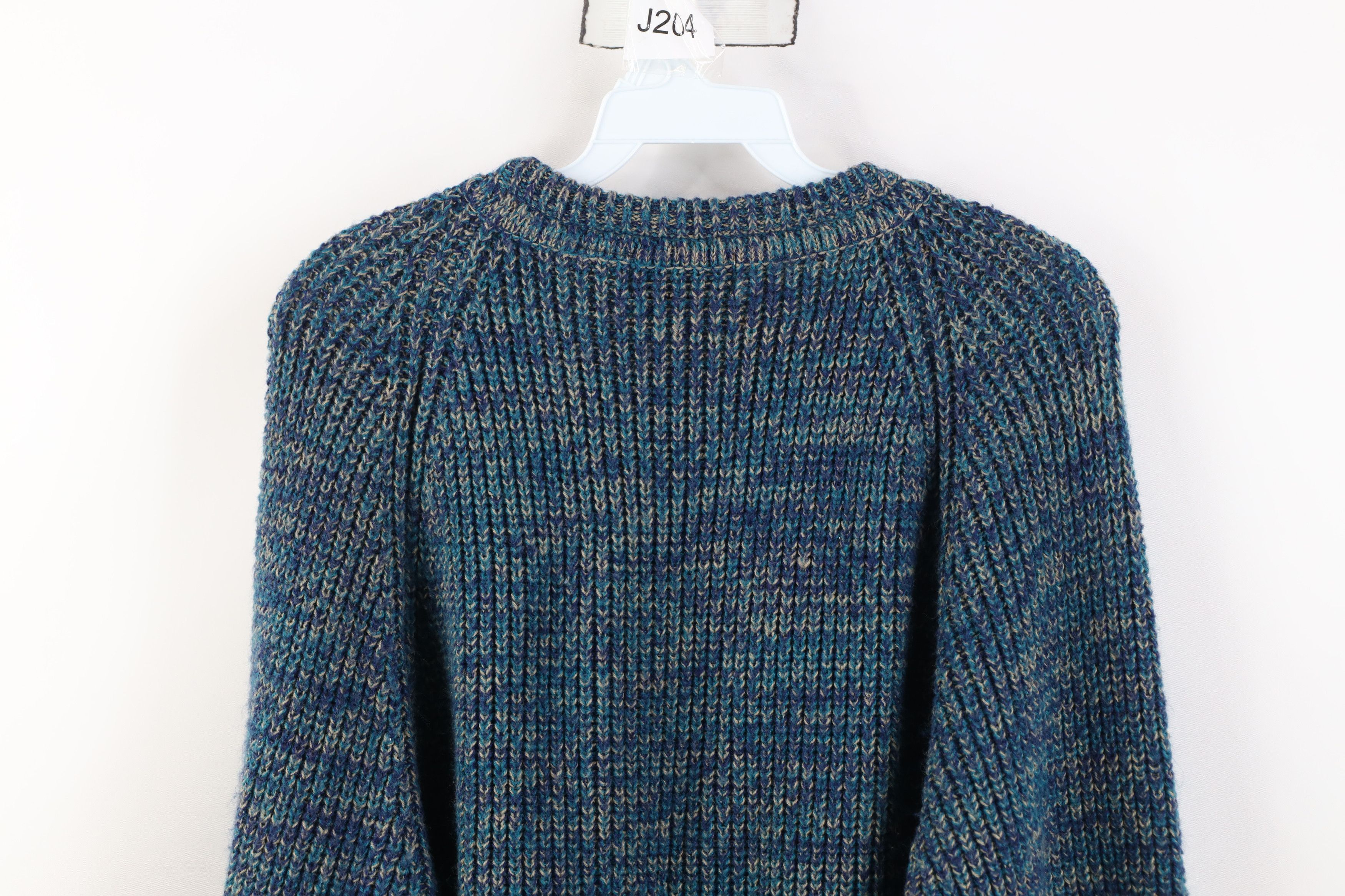 Vintage Vintage 90s Streetwear Blank Ribbed Knit Crewneck Sweater Size US L / EU 52-54 / 3 - 8 Thumbnail