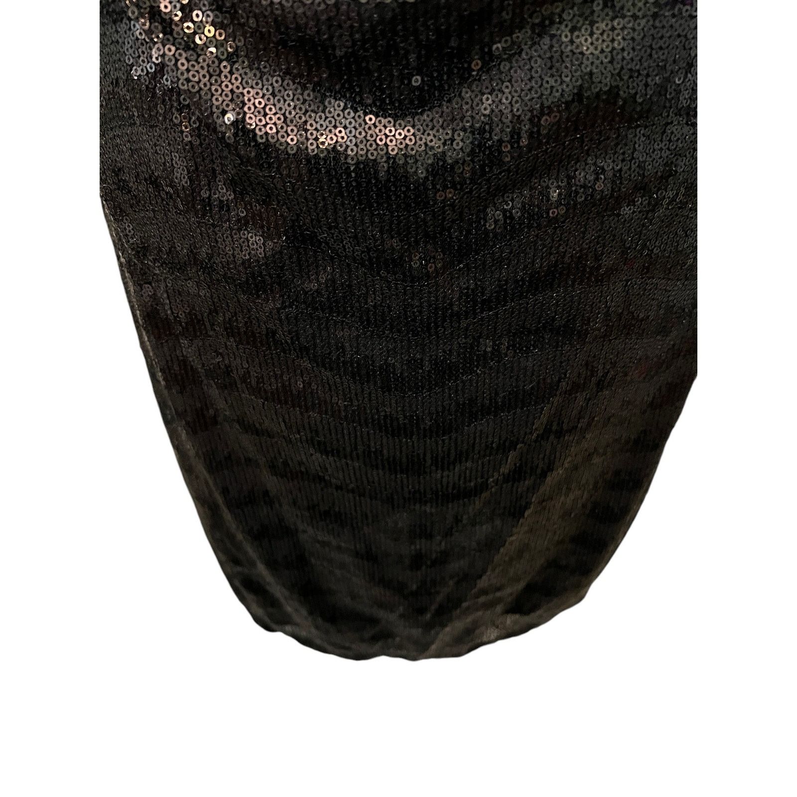 Meister Vtg David Meister Blk Sequins Dress Sleeveless Low V-Neck 6 Size M / US 6-8 / IT 42-44 - 6 Thumbnail
