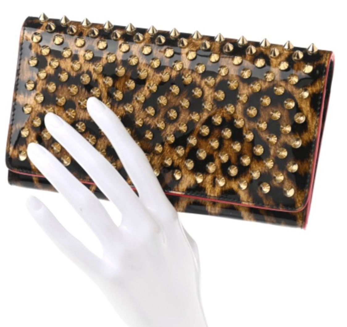 Christian Louboutin Macaron Leopard Panettone Studded Wallet Wristlet Clutch Size ONE SIZE - 2 Thumbnail