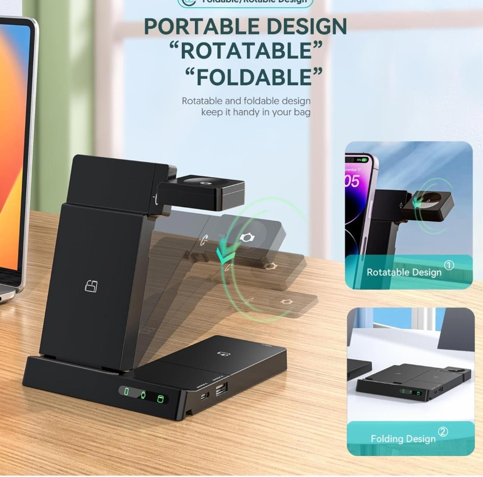The Unbranded Brand Multi-Charging Dock Wireless Charger Station 6-in-1 Size ONE SIZE - 4 Thumbnail