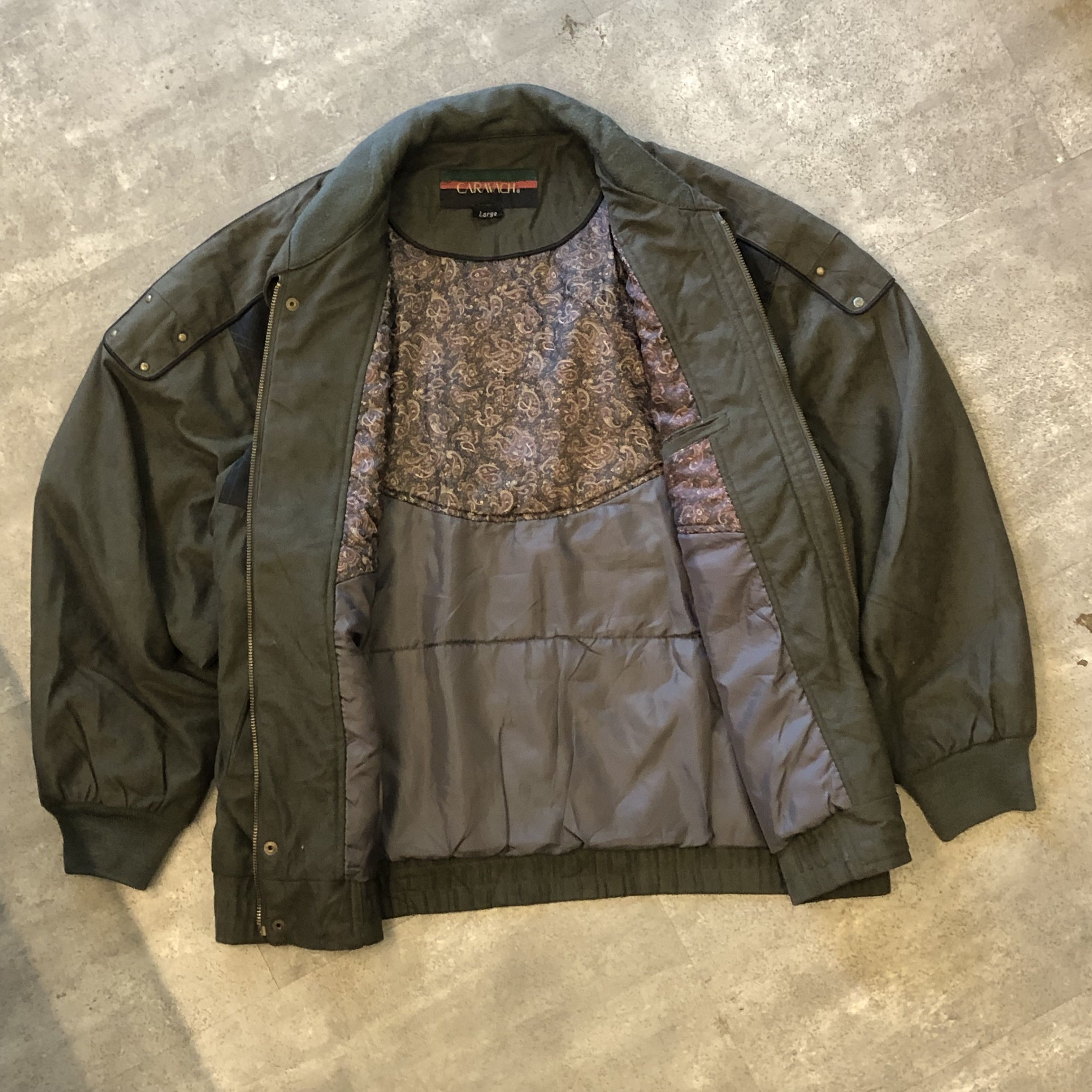 Japanese Brand vintage Caravach flight work jacket Size US L / EU 52-54 / 3 - 3 Thumbnail