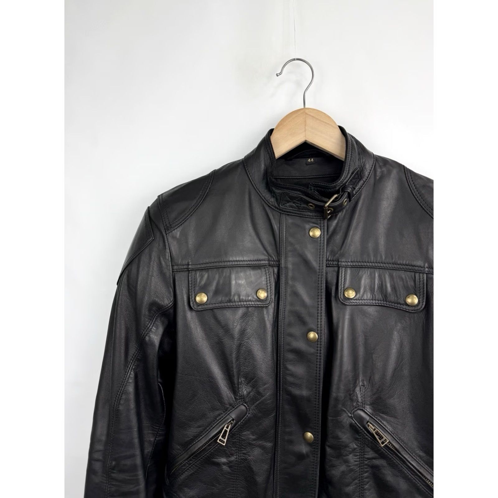 Belstaff Belstaff Leather Biker Jacket Rare 44 Mens Motorcycle Armor Shoulder Elbow Black Jacket Size US S / EU 44-46 / 1 - 5 Thumbnail