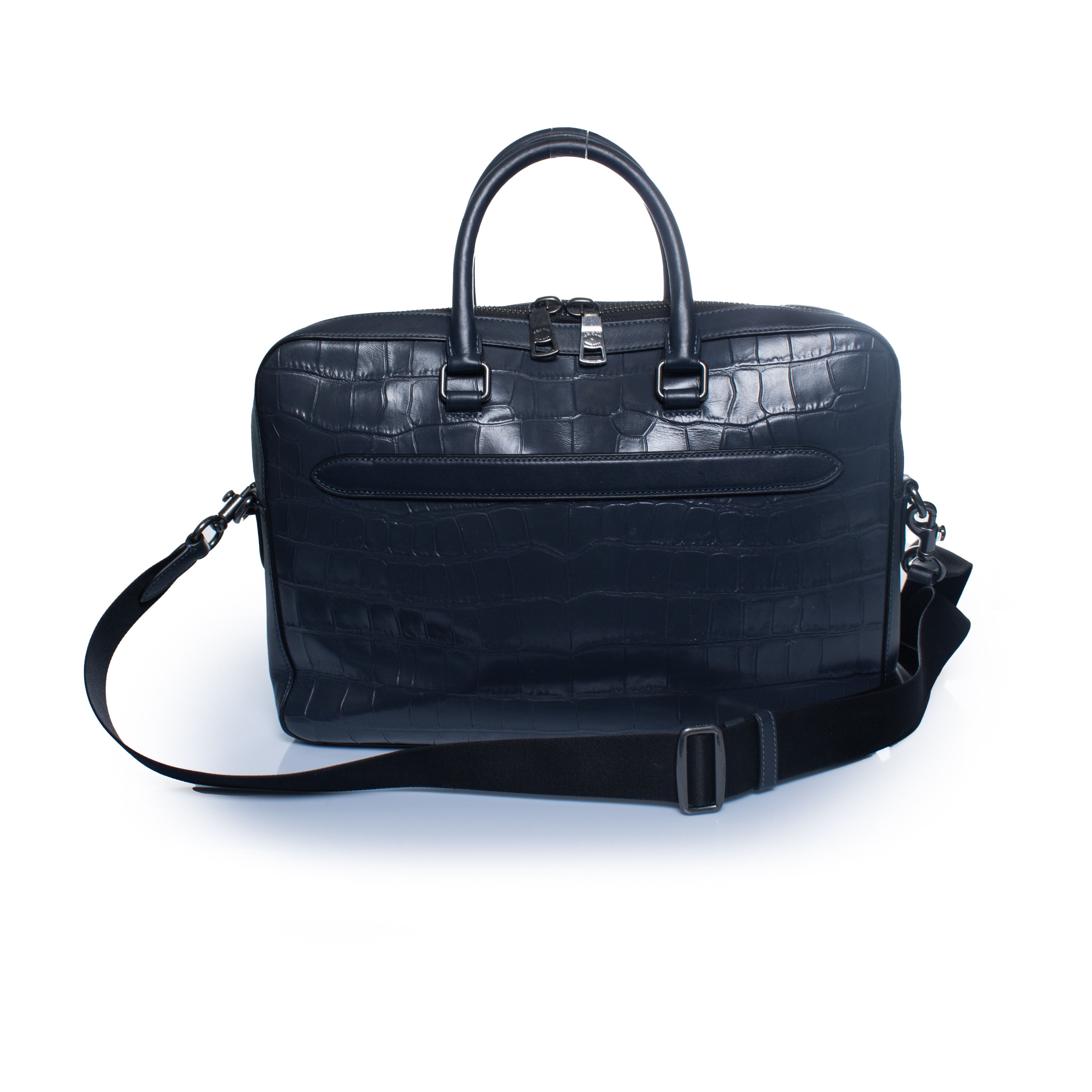 Coach Coach, croc embossed laptop bag in blue Size ONE SIZE - 2 Thumbnail